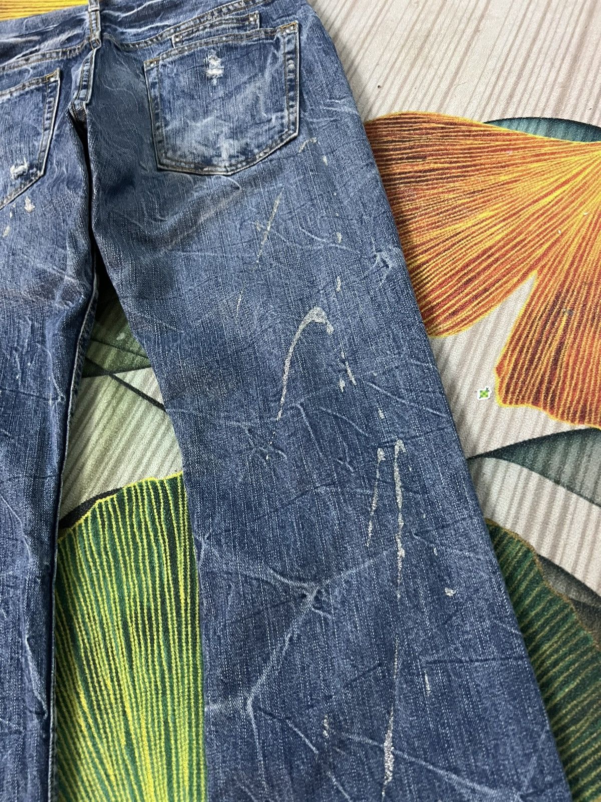 Japanese Brand 💥Flare💥Japanese Unbrand Distressed Jean Size US 31 - 14 Thumbnail