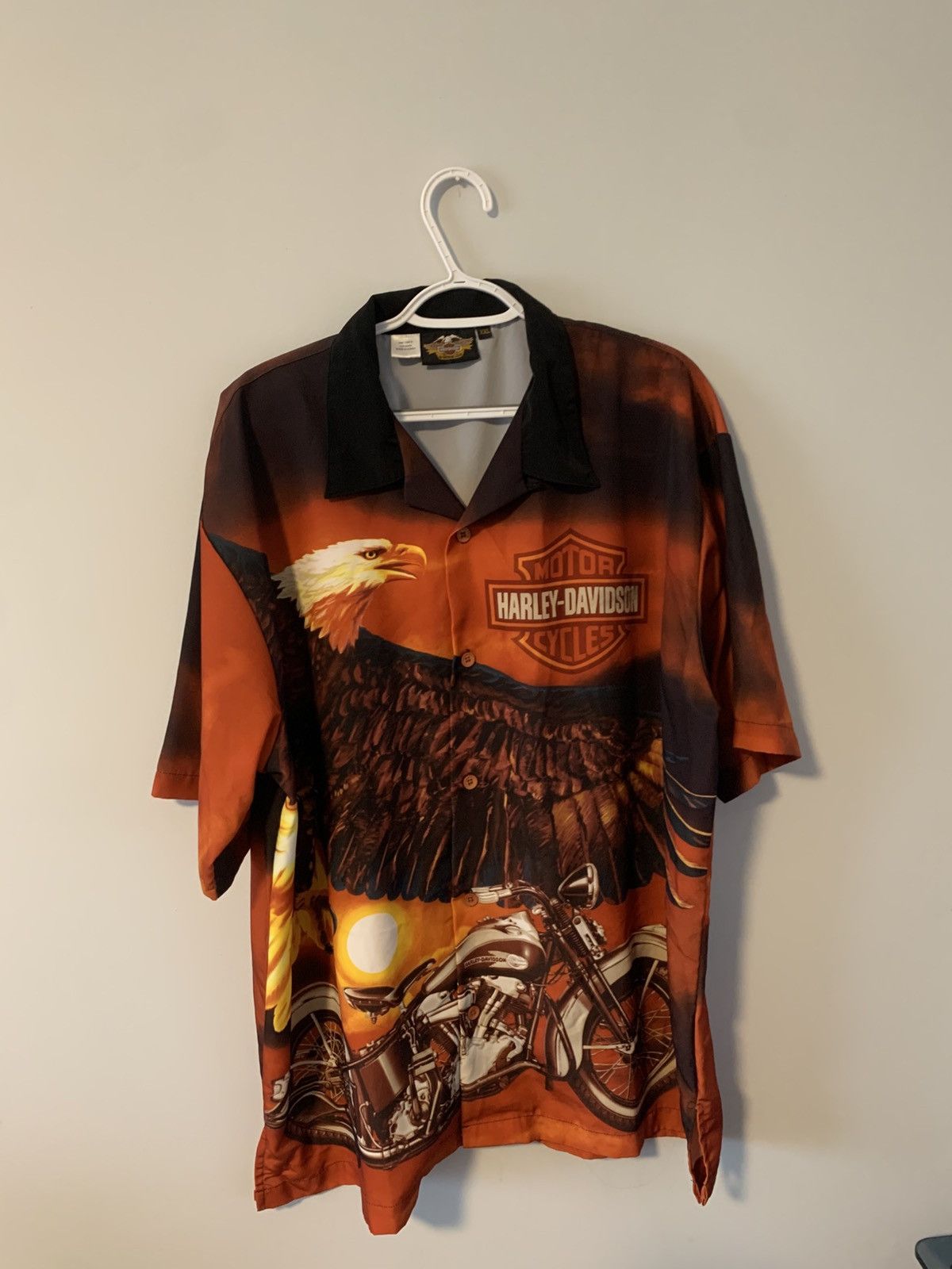 Harley Davidson VINTAGE AUTHENTIC HARLEY DAVIDSON SHORTSLEEVE BUTTON UP Size US XXL / EU 58 / 5 - 1 Thumbnail