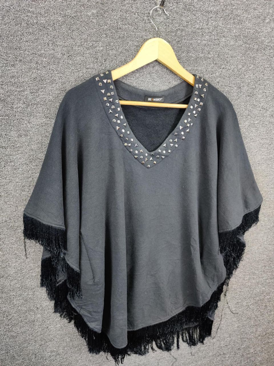 Beams Plus Vintage Beams Boy Studded Fringe Poncho Size US XL / EU 56 / 4 - 3 Thumbnail