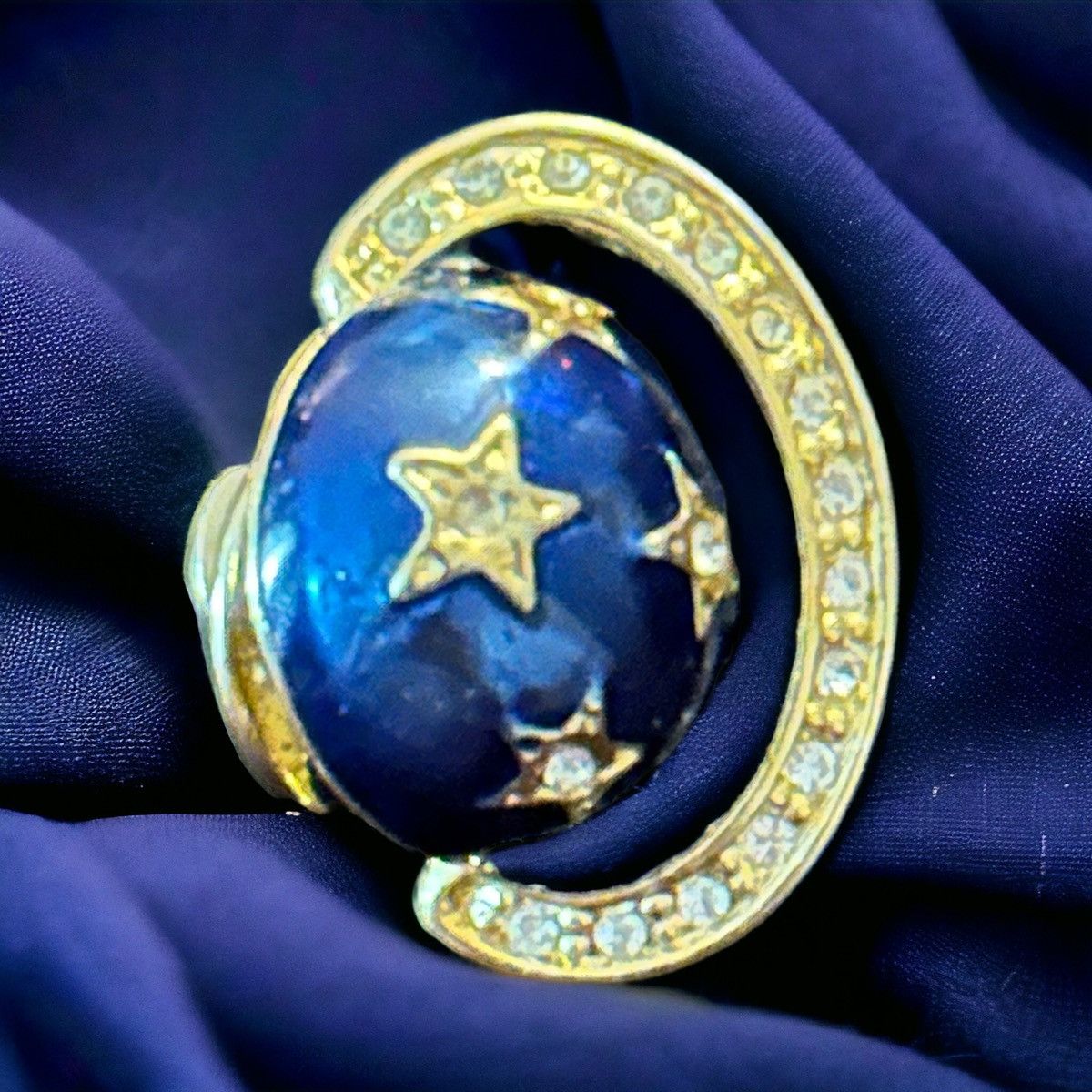 Vintage Vintage celestial planet and stars tac pin Size ONE SIZE - 1 Thumbnail