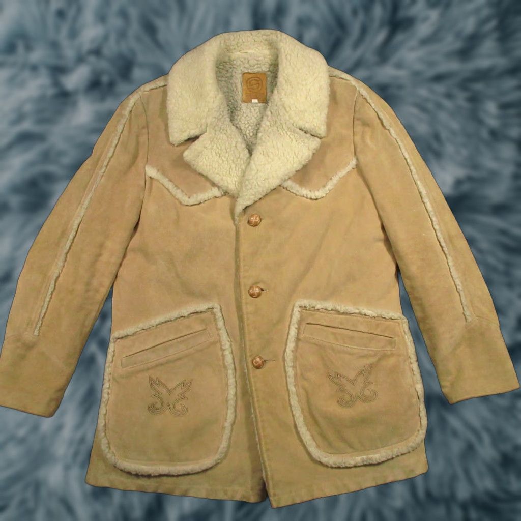 Stetson VINTAGE Stetson Coat Mens 44 Leather Buttons Embroidered Pockets Suede Lined Brown Western Coast Mid-Length Regular Winter EUC Size US S / EU 44-46 / 1 - 1 Thumbnail