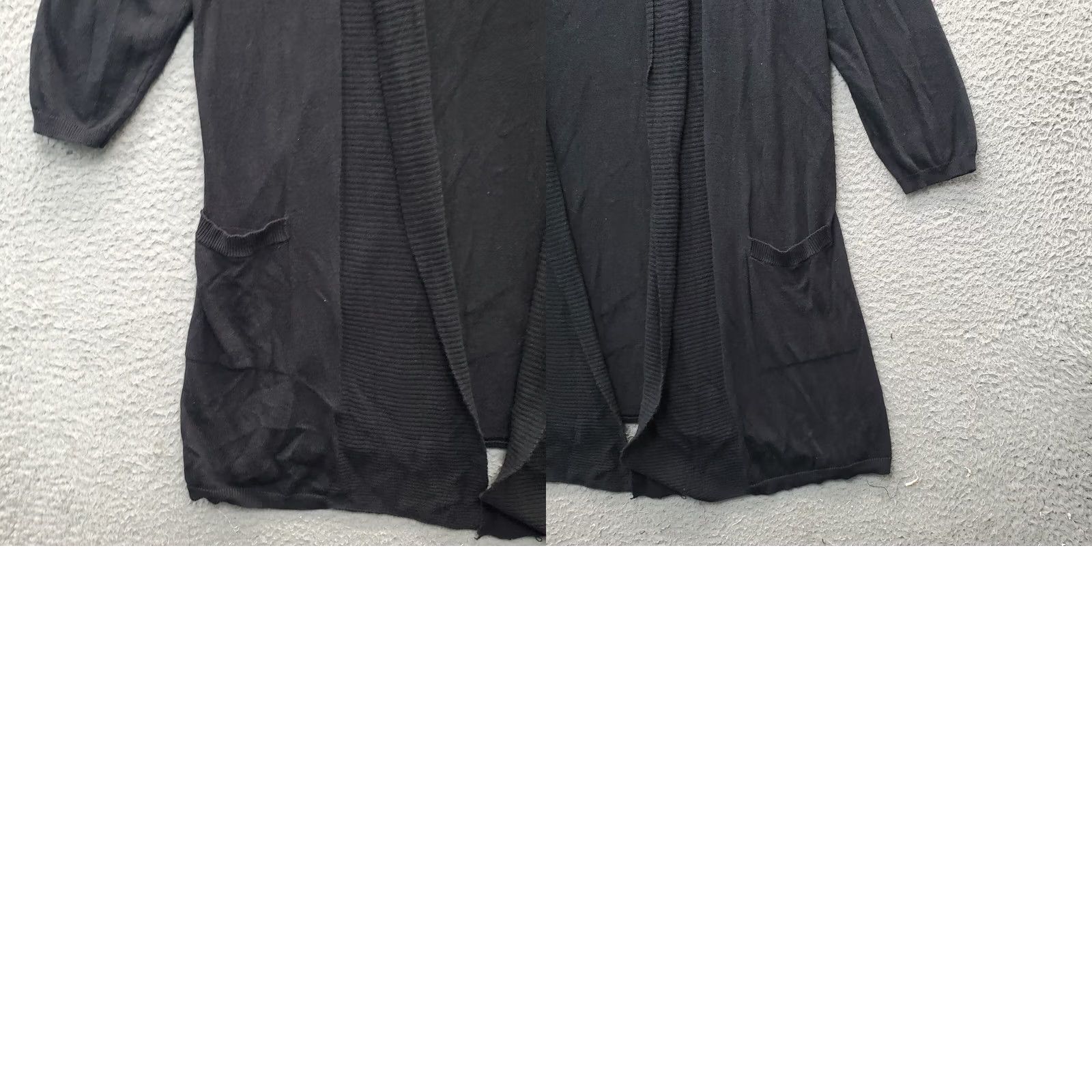 Vintage Lane Bryant Cardigan Women Black Draped Pocket Open Waterfall Front Size 10/12 Size L / US 10 / IT 46 - 8 Thumbnail