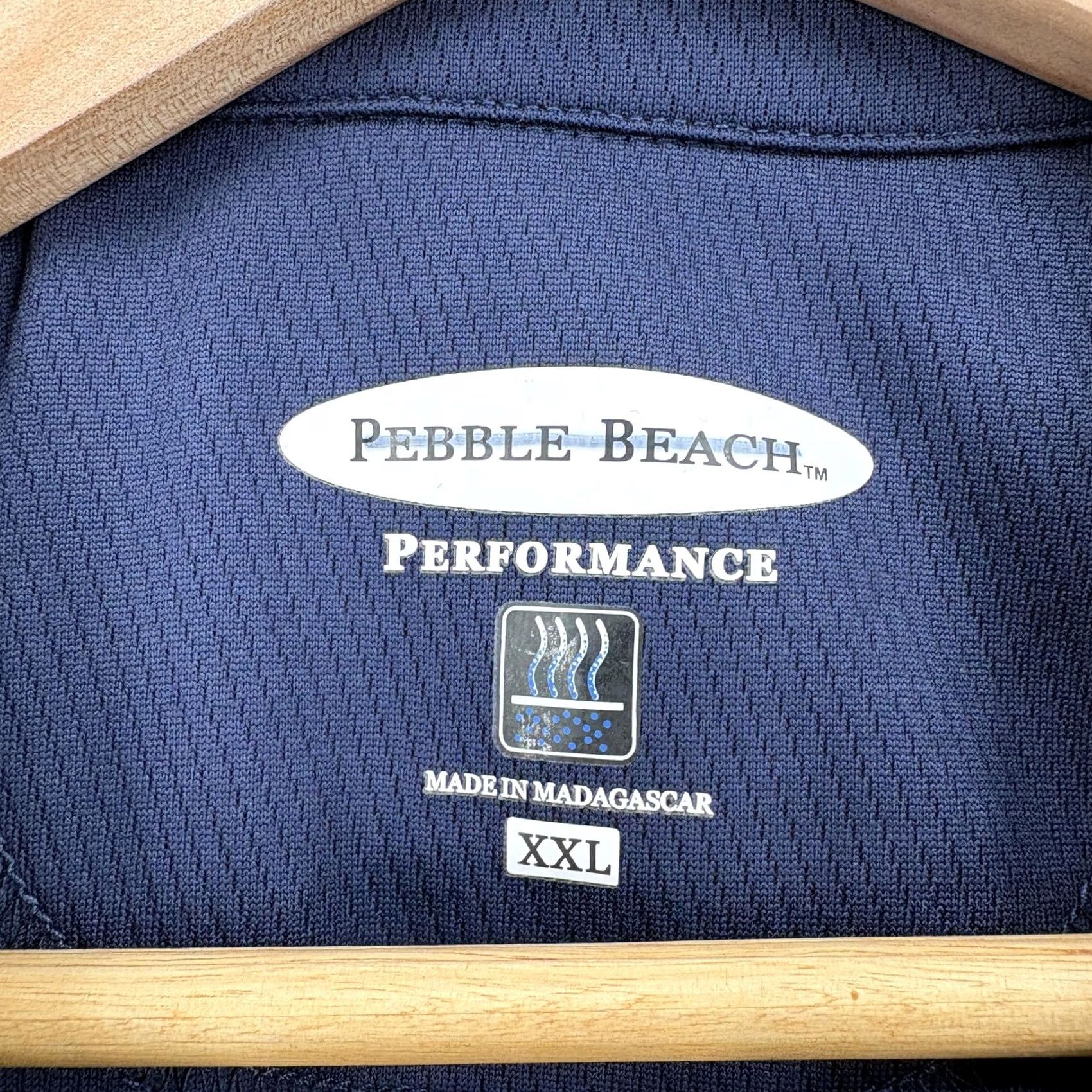 Vintage Pebble Beach Polo Shirt Mens 2XL Navy Blue Premier Performance Golf Sport NWT Size US XXL / EU 58 / 5 - 3 Thumbnail