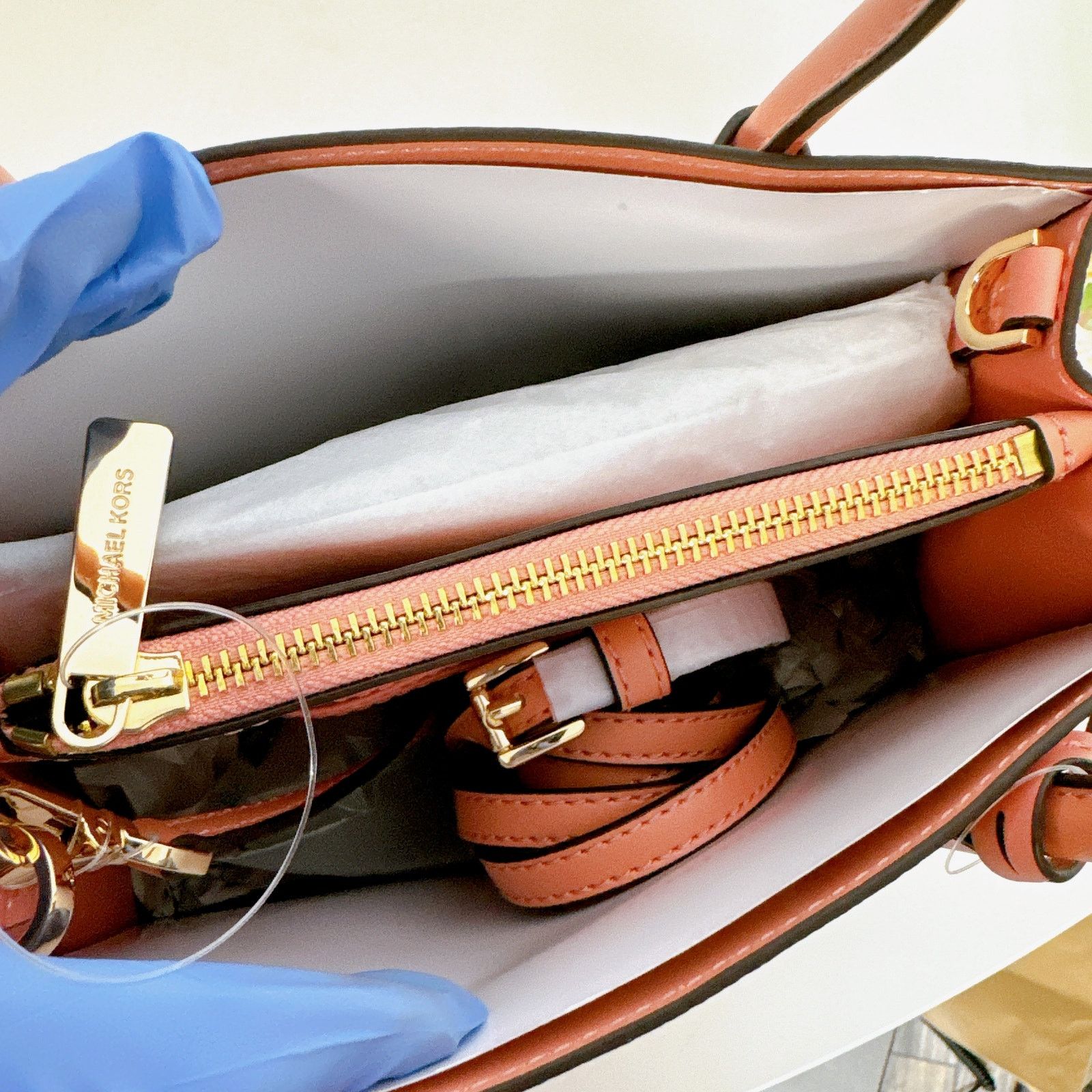 Michael Kors Michael Kors 35S1GM9M2L Mercer Medium Pebbled IN SHERBERT Size ONE SIZE - 6 Thumbnail