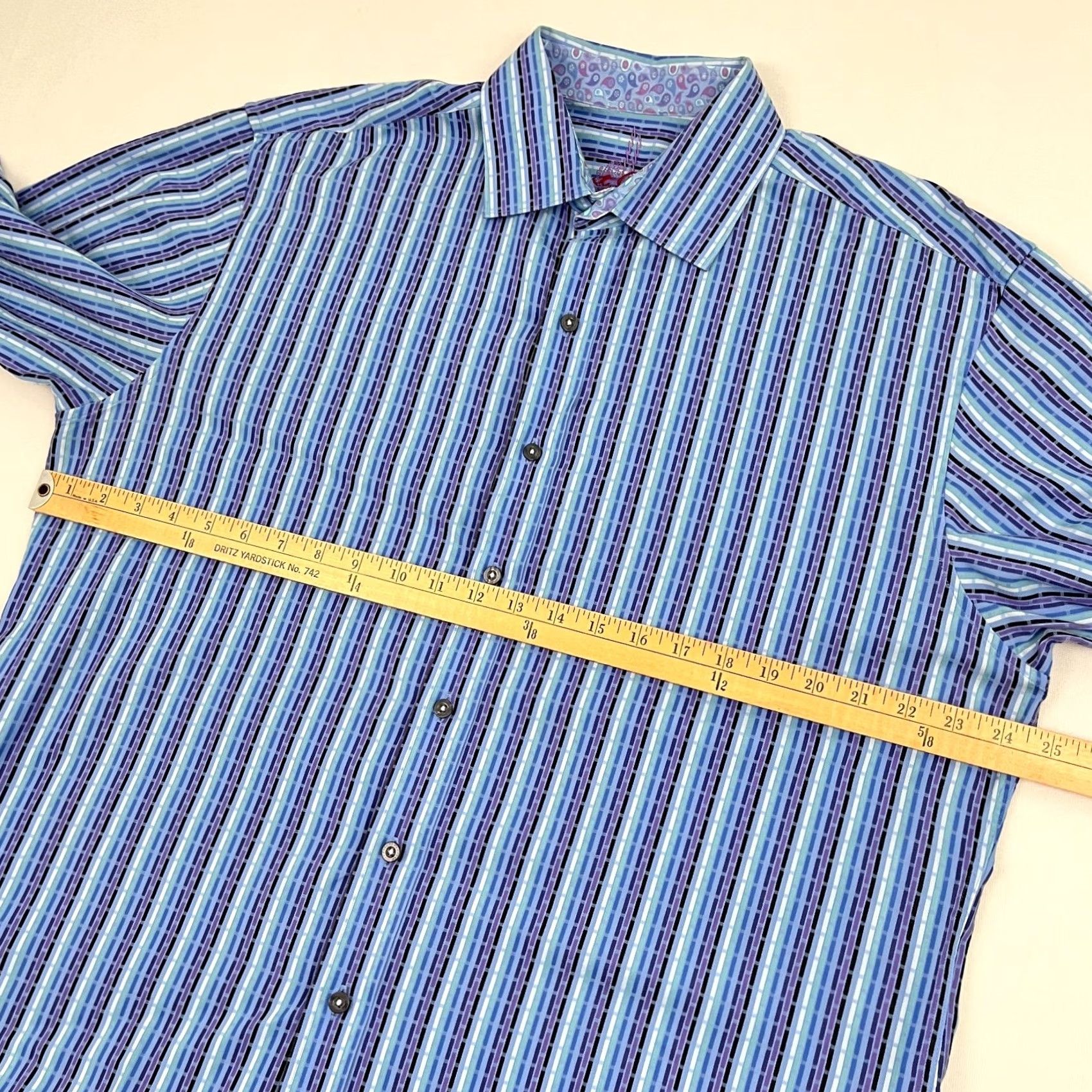Robert Graham Robert Graham Shirt Mens XL Striped Contrast Paisley Flip Cuff Button Up Preppy Size US XL / EU 56 / 4 - 5 Thumbnail
