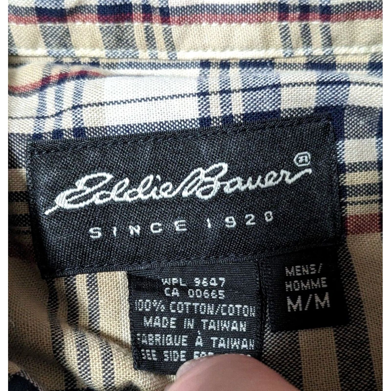 Eddie Bauer Eddie Bauer Button-Up Shirt Men Medium Khaki Brown Plaid 100% Cotton EUC Size US M / EU 48-50 / 2 - 6 Thumbnail