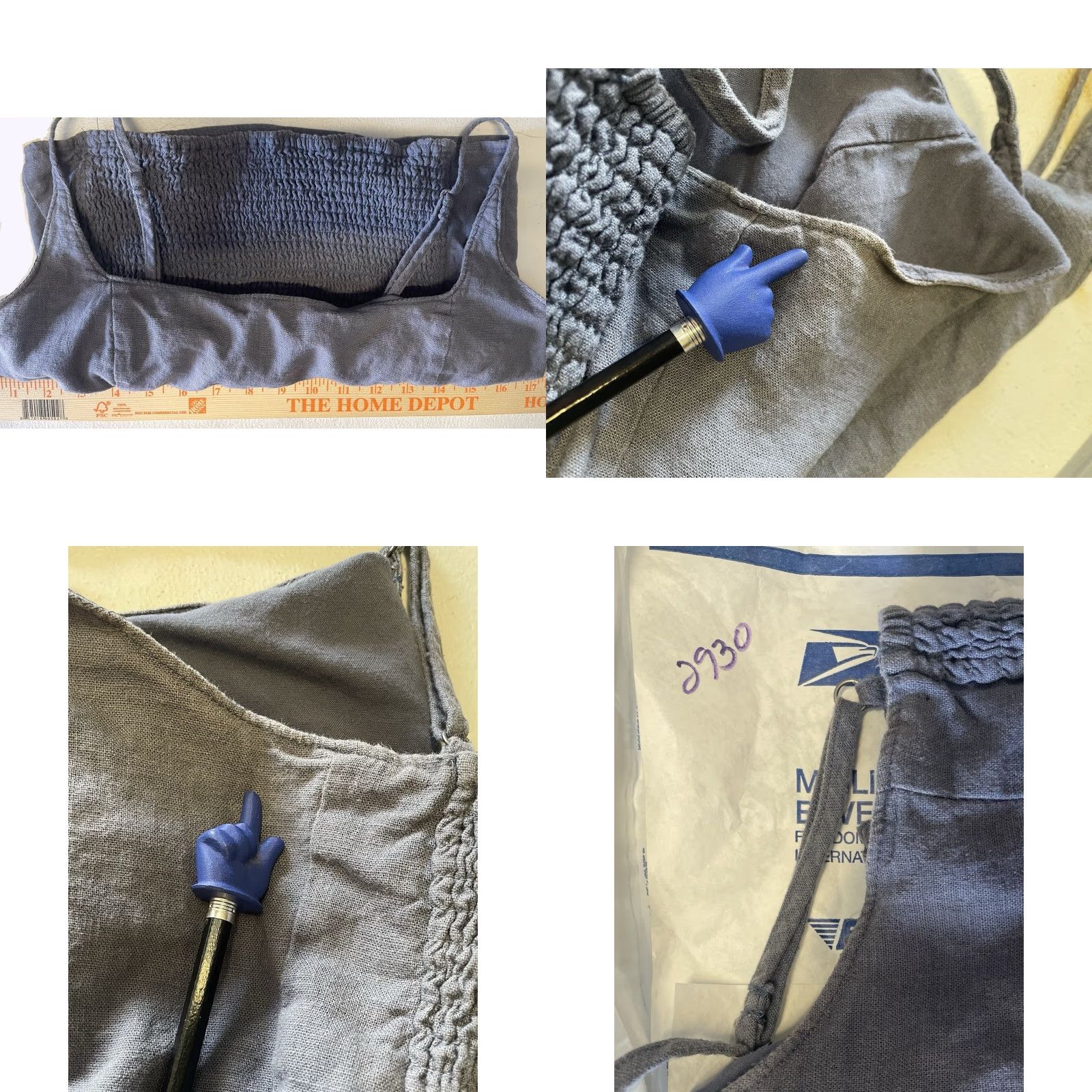 Abercrombie & Fitch VINTAGE Abercrombie & Fitch Med. Women Crop Top Gray Blue Feels Like Linen Cotton Blend Cropped Womens M Size M / US 6-8 / IT 42-44 - 8 Thumbnail