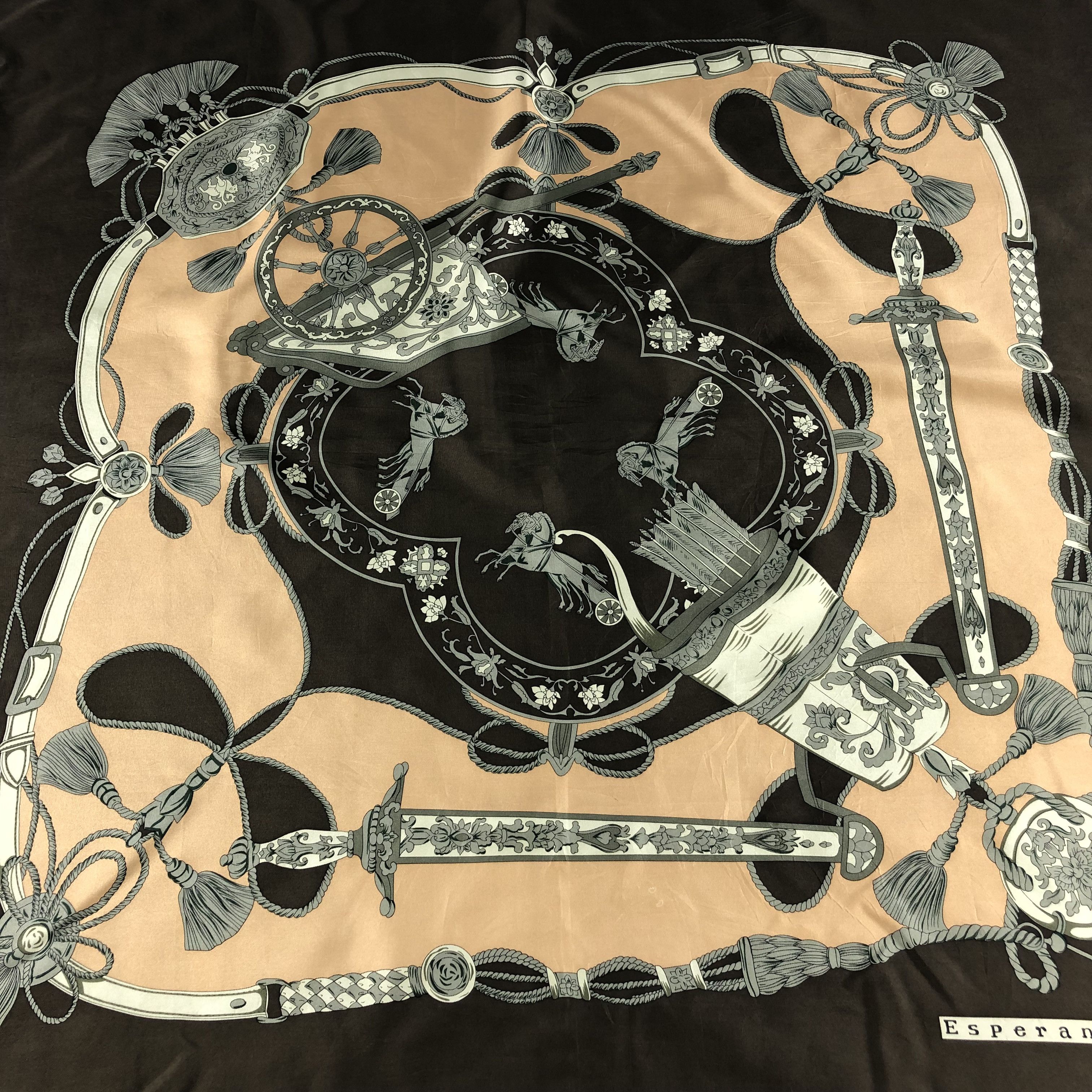 Japanese Brand Esperansa Vintage Luxury Silk Scarf M290 Size ONE SIZE - 5 Thumbnail