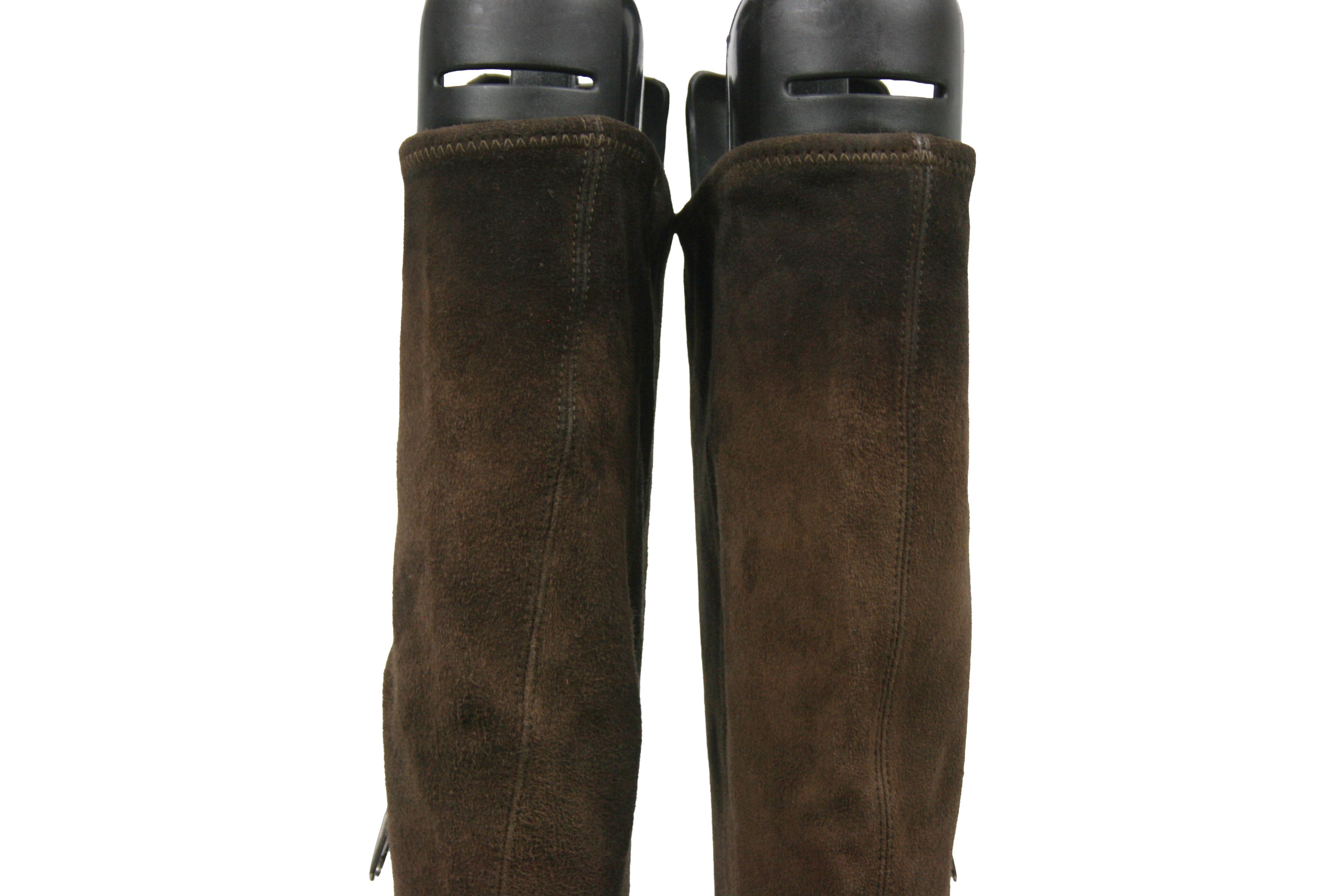 Jil Sander Raf Simons Era Suede Point Toe Knee High Biker Boots Vintage Size US 6 / IT 36 - 7 Thumbnail