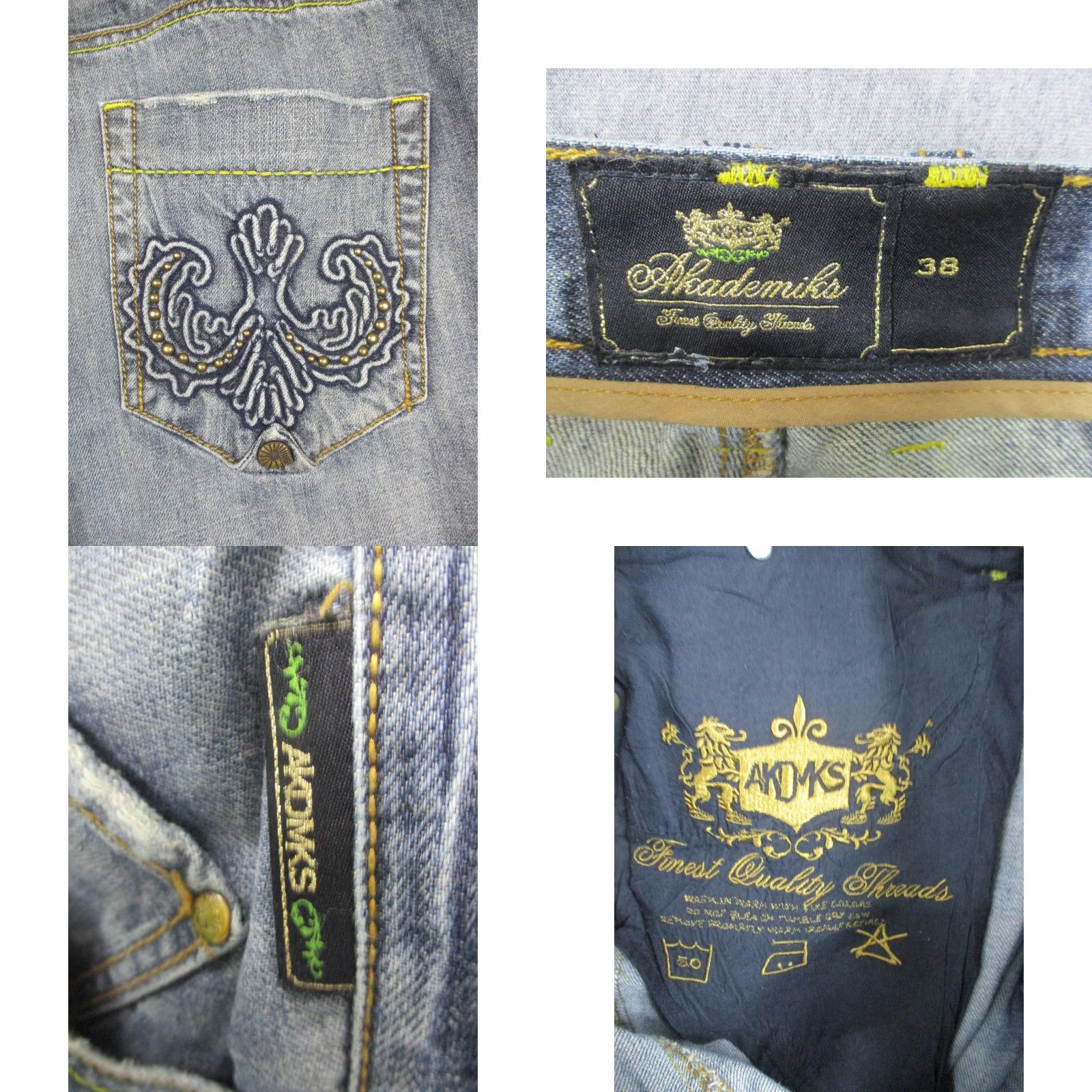 Akademiks Akademiks Jeans Mens 38 Straight Leg Embroidered Back Pockets Distressed Denim 3 Size US 38 / EU 54 - 9 Thumbnail