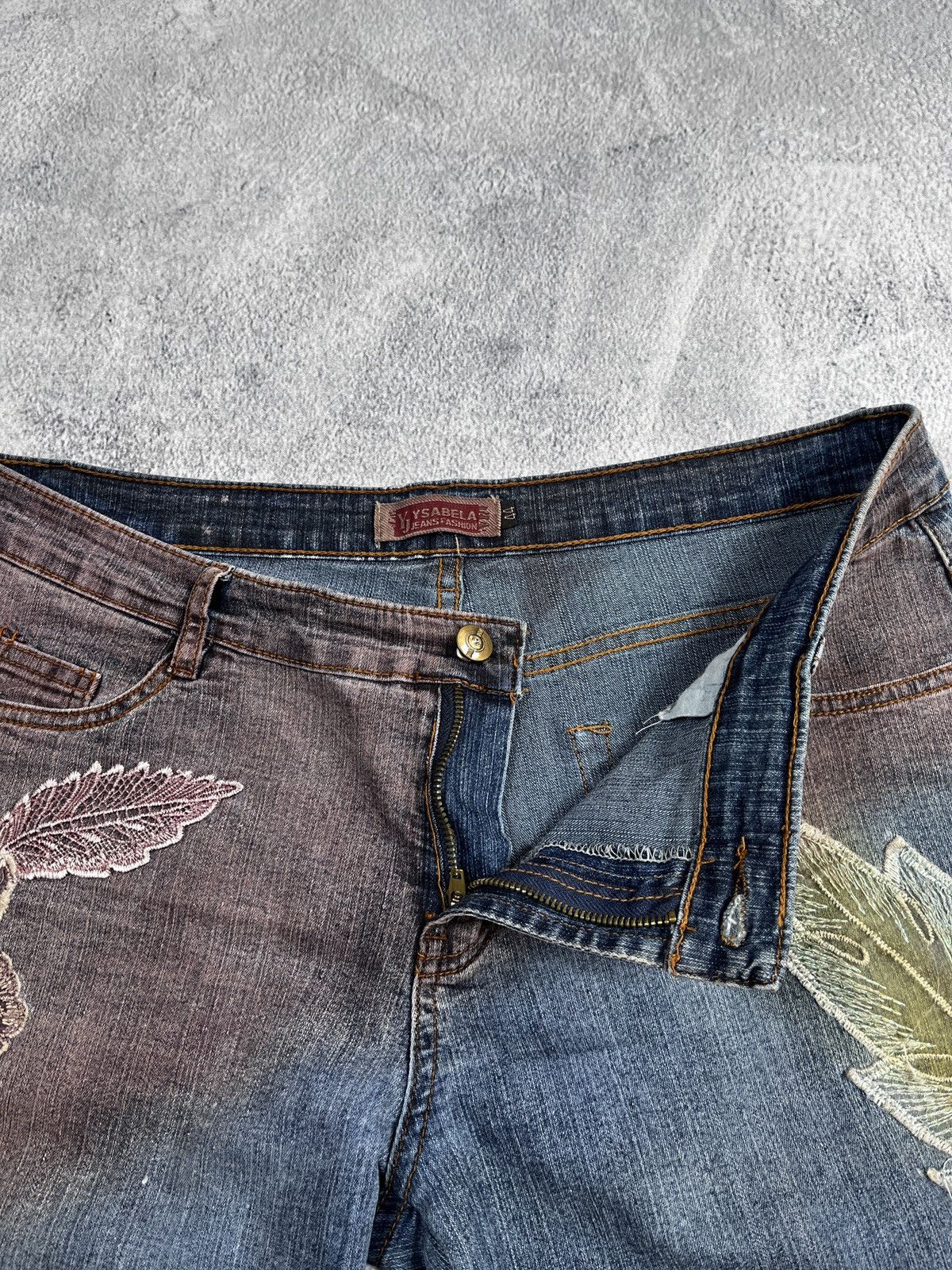 Japanese Brand × Vintage VintageY2K Flared low rise patchwork faded bootcut jeans Size 29" - 5 Thumbnail