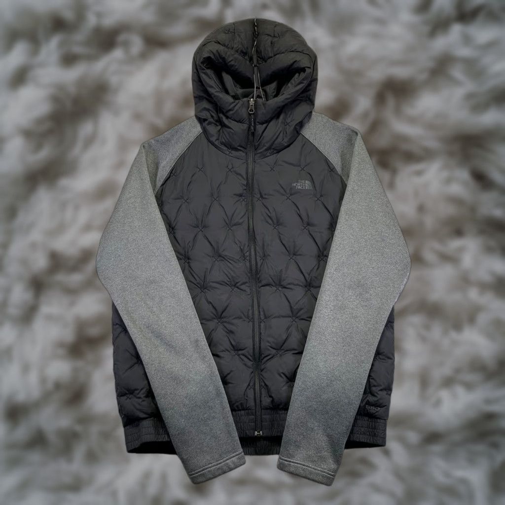 The North Face Jacket Womens L Black Down 550 Puffer Hooded Quilted Zip Pocket Casual Winter (Size Large)