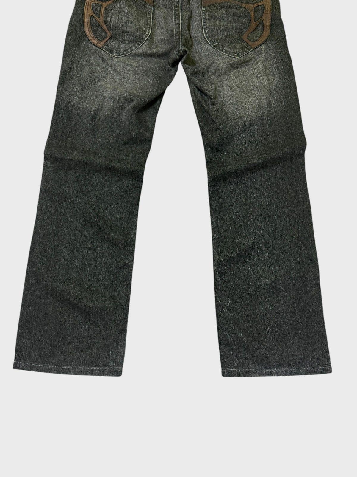 5351 POUR LES HOMMES FLARED NICOLE CLUB FOR MEN DISTRESSED WITH LEATHER DENIM Size US 32 / EU 48 - 15 Thumbnail