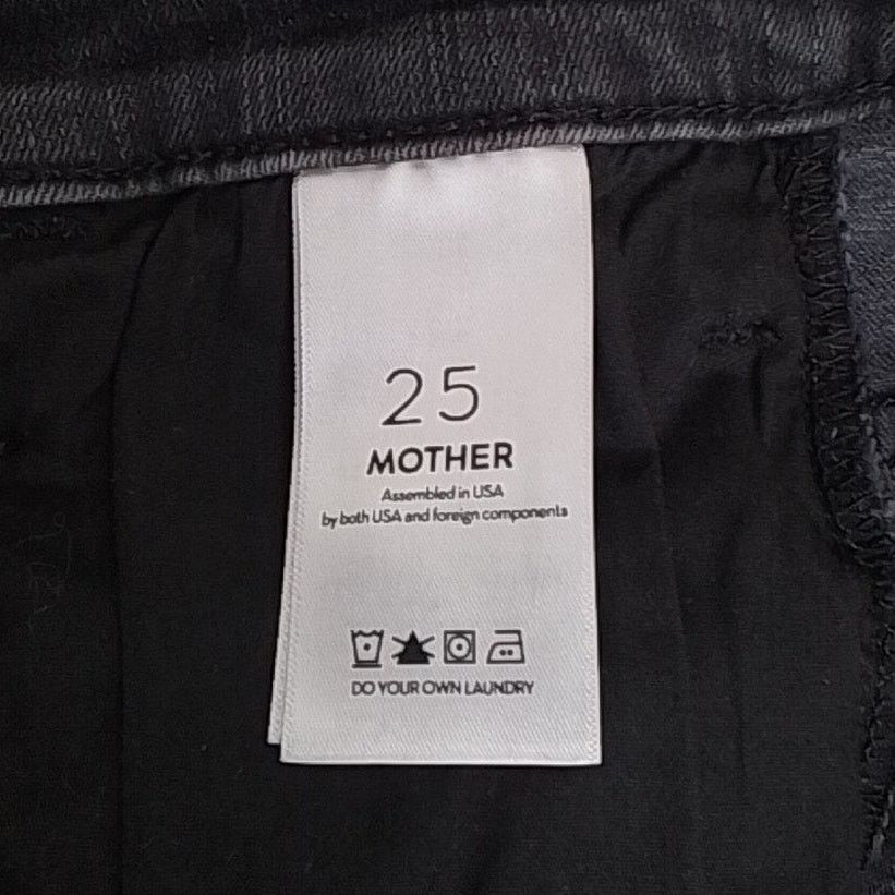 MOTHER Mother Denim Jeans Women's 25 Black The Hutsler Ankle Fray Size 25" / US 0 / IT 36 - 8 Thumbnail