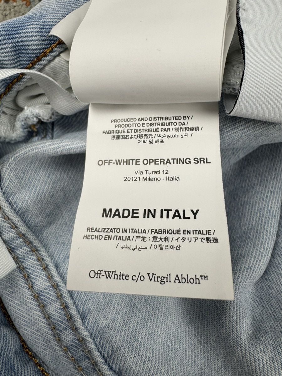 Off-White Off-White corp distress skinny light washed denim Size US 32 / EU 48 - 23 Thumbnail