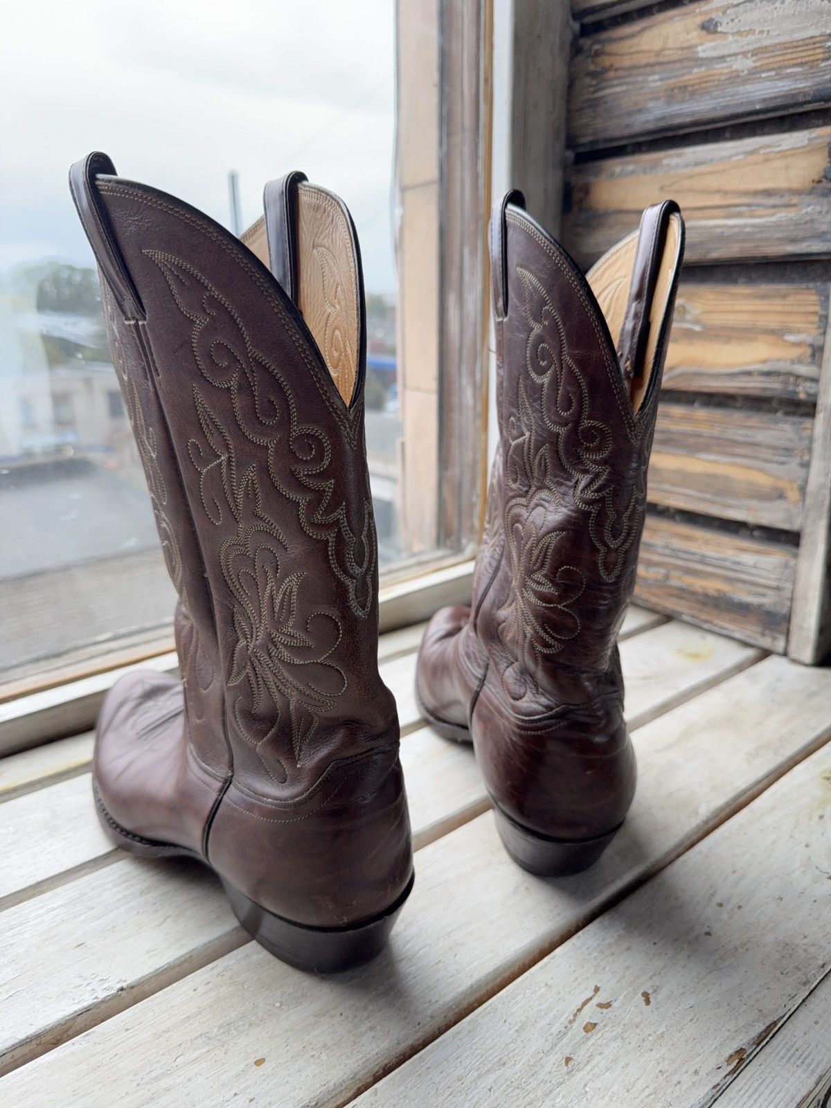 Justin Boots Justin Boots 1652 Brown Leather Western Cowboy Boots USA Size US 12 / EU 45 - 20 Thumbnail