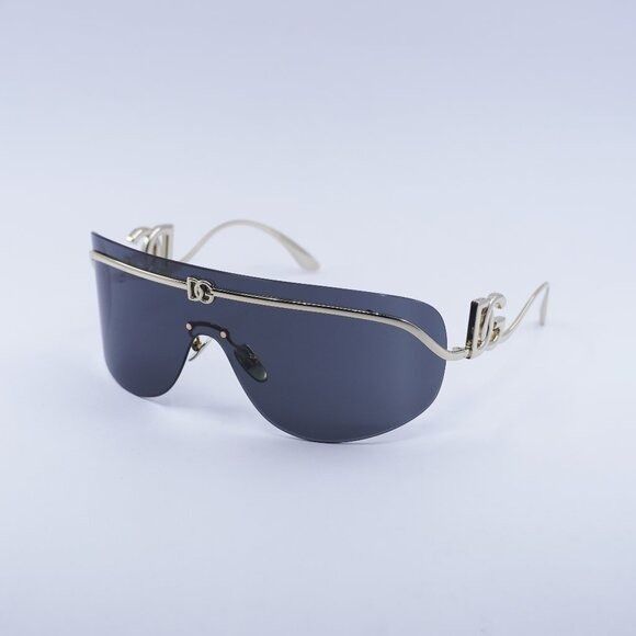 Dolce & Gabbana Dolce & Gabbana DG2320 02/87 Sunglasses Shiny Gold Shield Size ONE SIZE - 1 Thumbnail