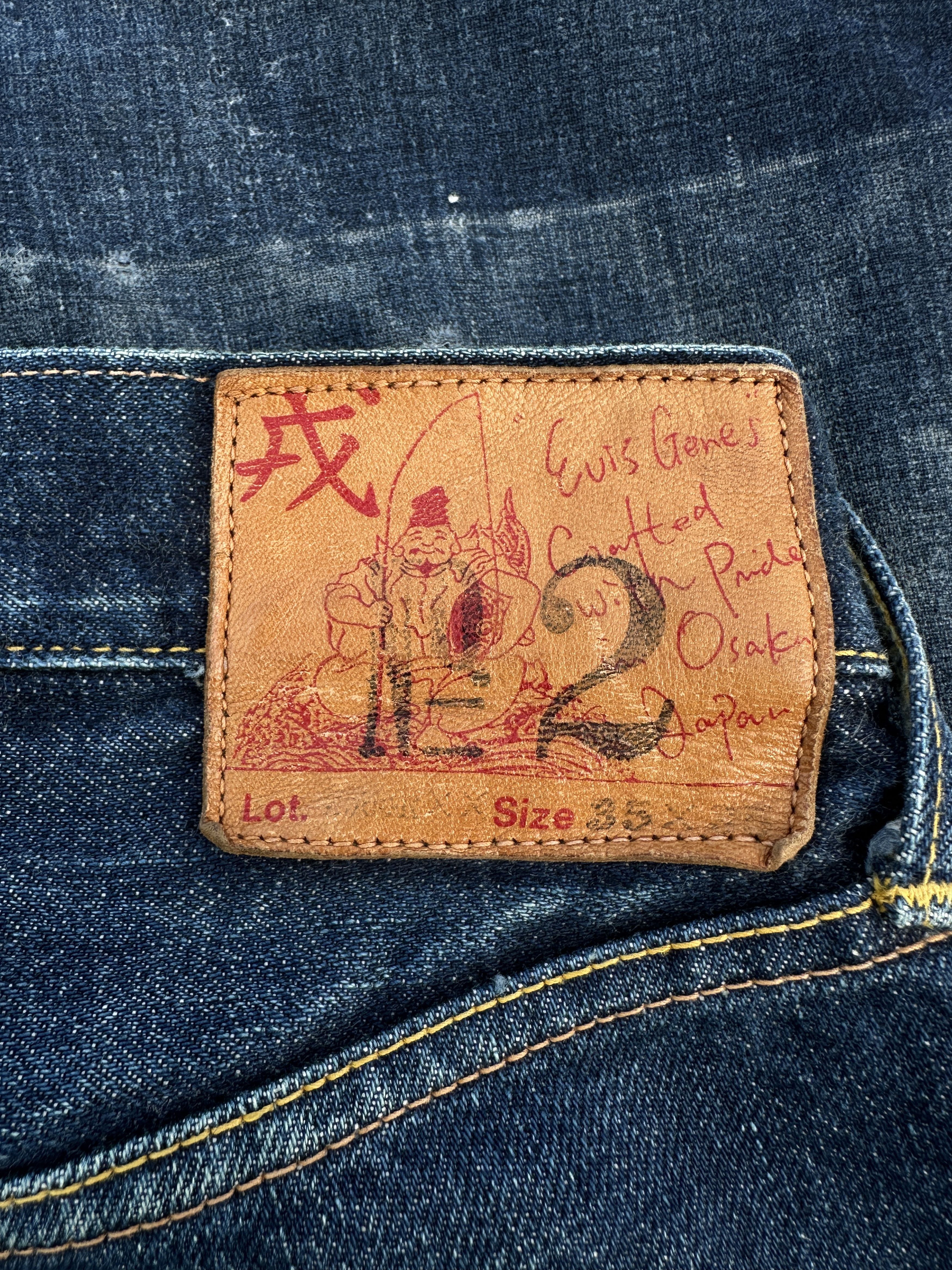 Evisu Buckle Back No2 2000s Selvedge seagulls back cinch denim 501 Size US 35 - 8 Thumbnail