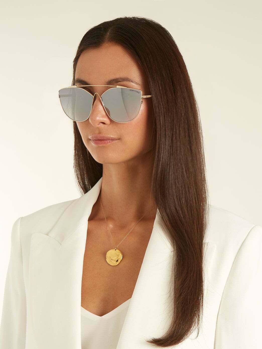 Tom Ford Jacquelyn-02 TF563 28C Cat Eye Mirrorred Sunglasses