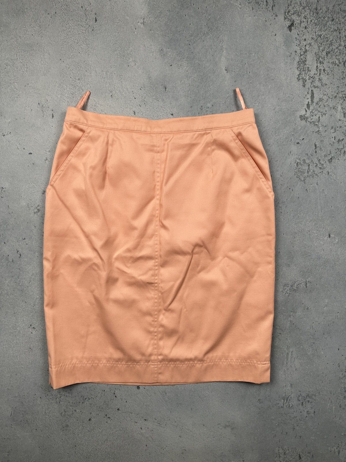Escada Vintage Escada Peach Cotton Pencil Skirt Margaretha Ley Rare Size 28" / US 6 / IT 42 - 1 Thumbnail