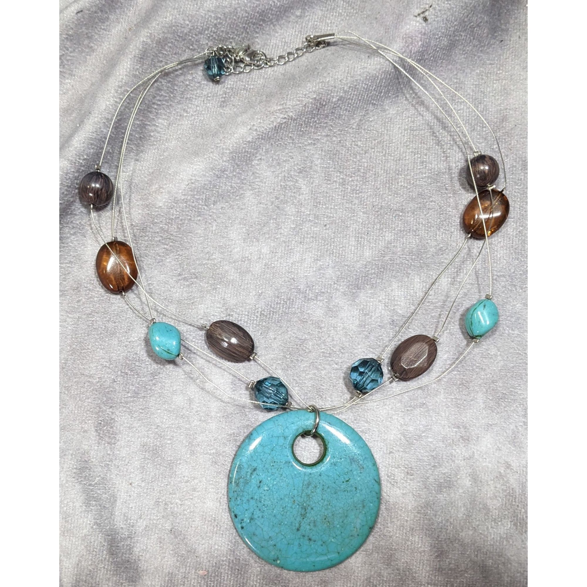 Other Bohemian Blue And Brown Beaded Pendant Necklace Size ONE SIZE - 5 Thumbnail