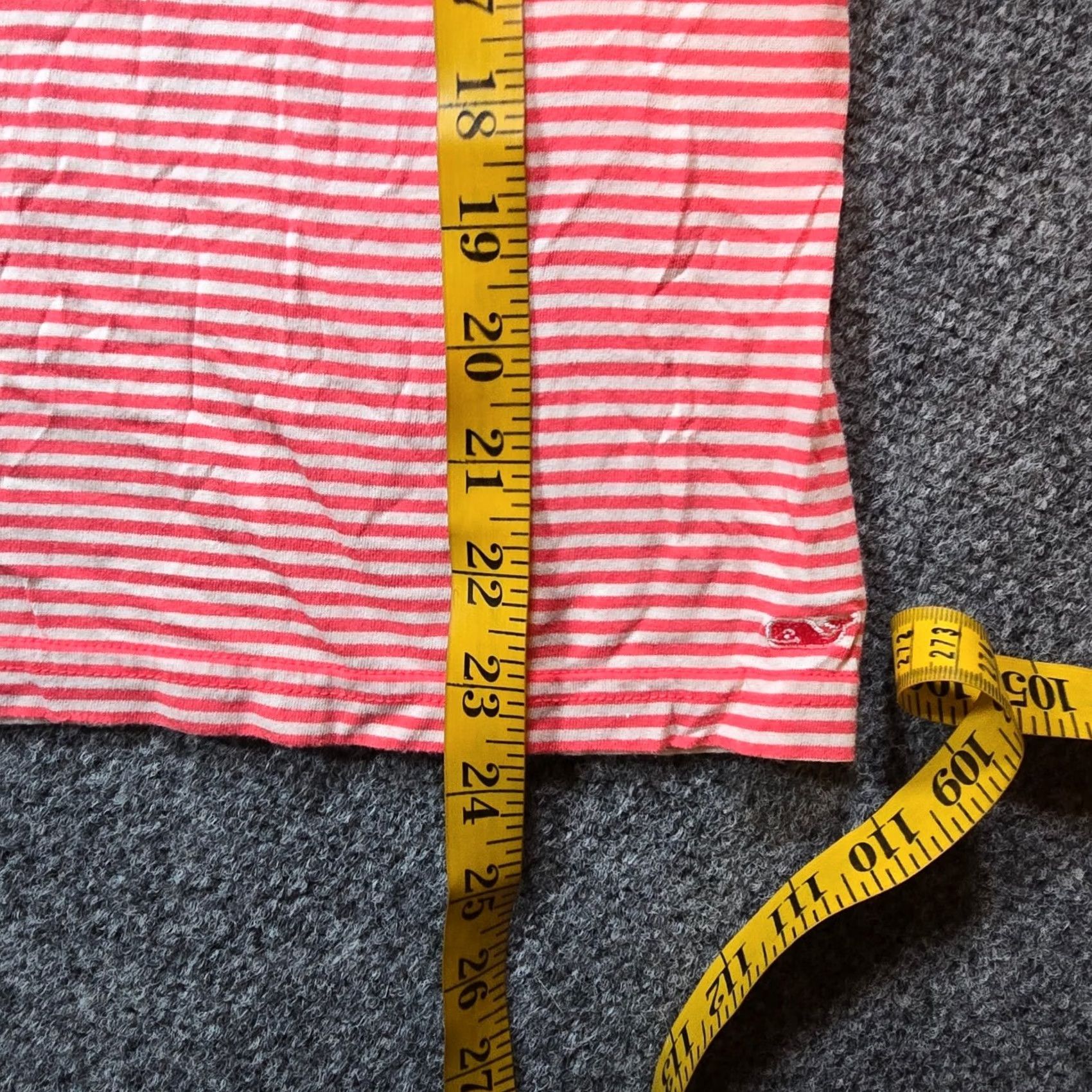 Vineyard Vines Vineyard Vines Top Womens Size Small Orange Pink Striped Boat Neck Pima Casual Shirt Size S / US 4 / IT 40 - 7 Thumbnail
