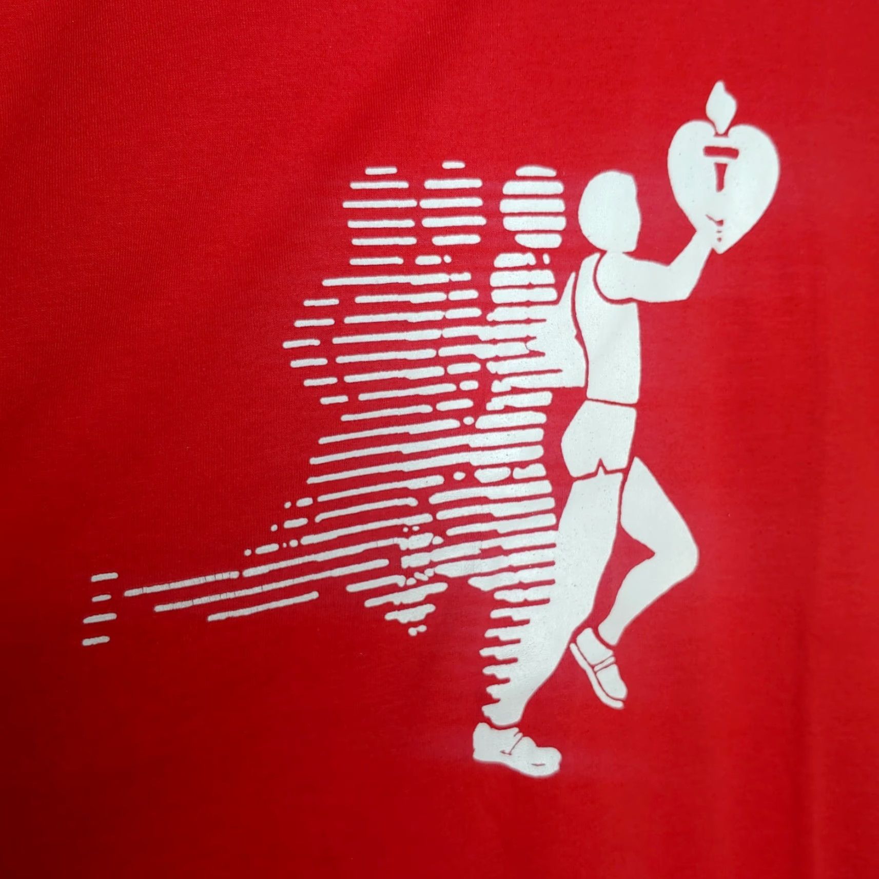 Vintage VINTAGE Screen Stars American Heart Association Shirt L Men Red Short Sleeve Crew Neck Cotton Blend 1980s Run Graphic Double-Sided Size US L / EU 52-54 / 3 - 2 Thumbnail