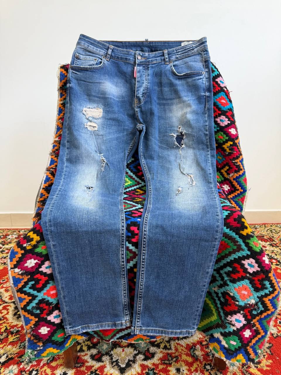 Dsquared2 Dsquared2 Distressed Drip Denim Jeans Y2K Size US 32 / EU 48 - 1 Thumbnail