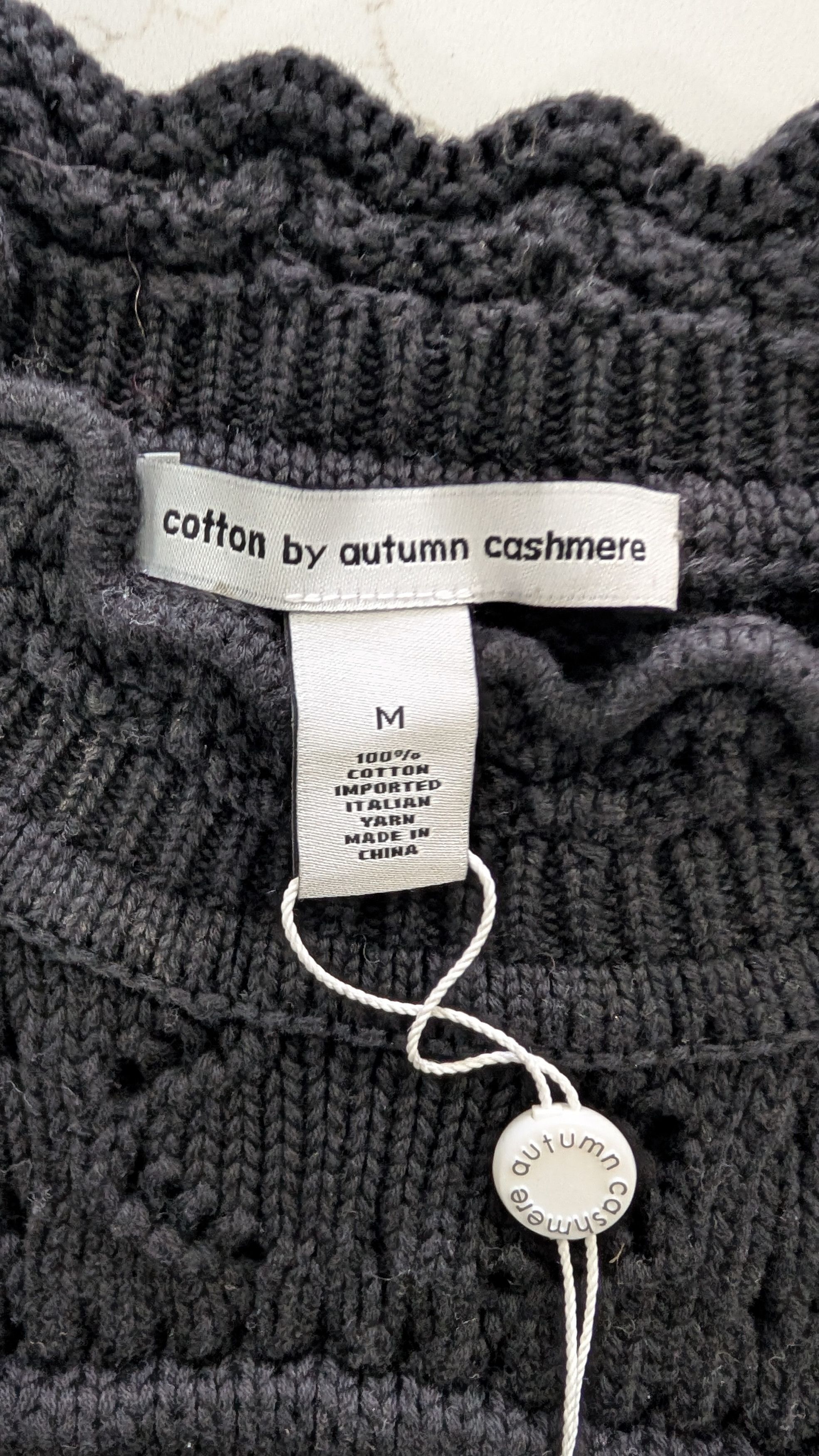 Autumn Cashmere AUTUMN CASHMERE Puff Sleeve Tile Stitch Mock Neck Size M Size M / US 6-8 / IT 42-44 - 4 Thumbnail