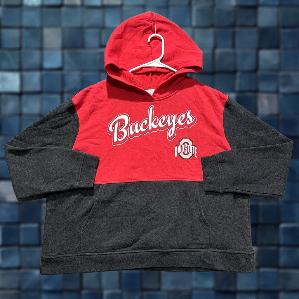 Champion Nike Ohio State Buckeyes Champion Sweatshirt Mens 2XL Gray Red Colorblock Hoodie EUC Size US XXL / EU 58 / 5 - 1 Thumbnail