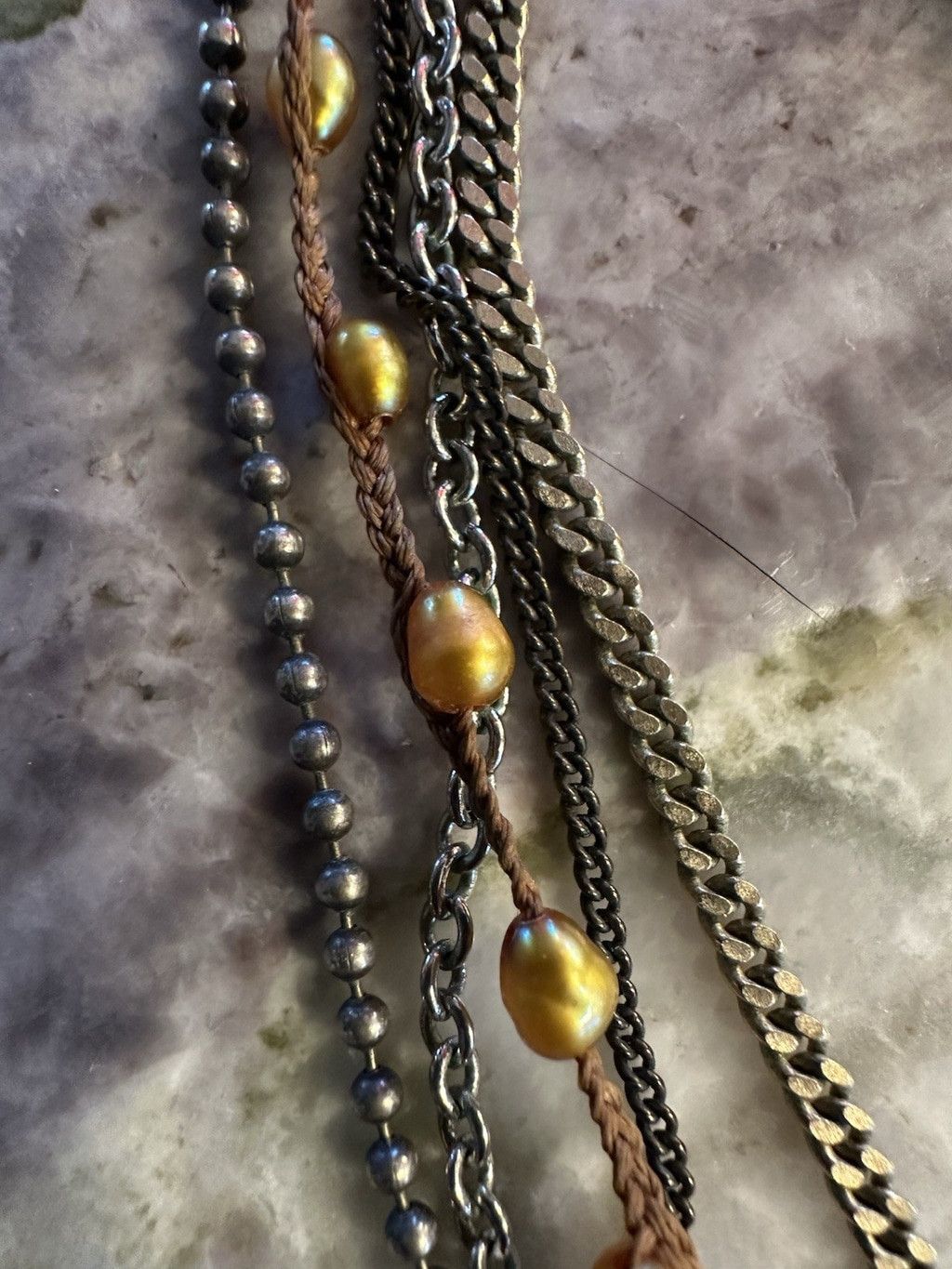Vintage Vtg Premier Designs 5 Strand SilverTne GunMtl Chains Gold FW Size ONE SIZE - 3 Thumbnail