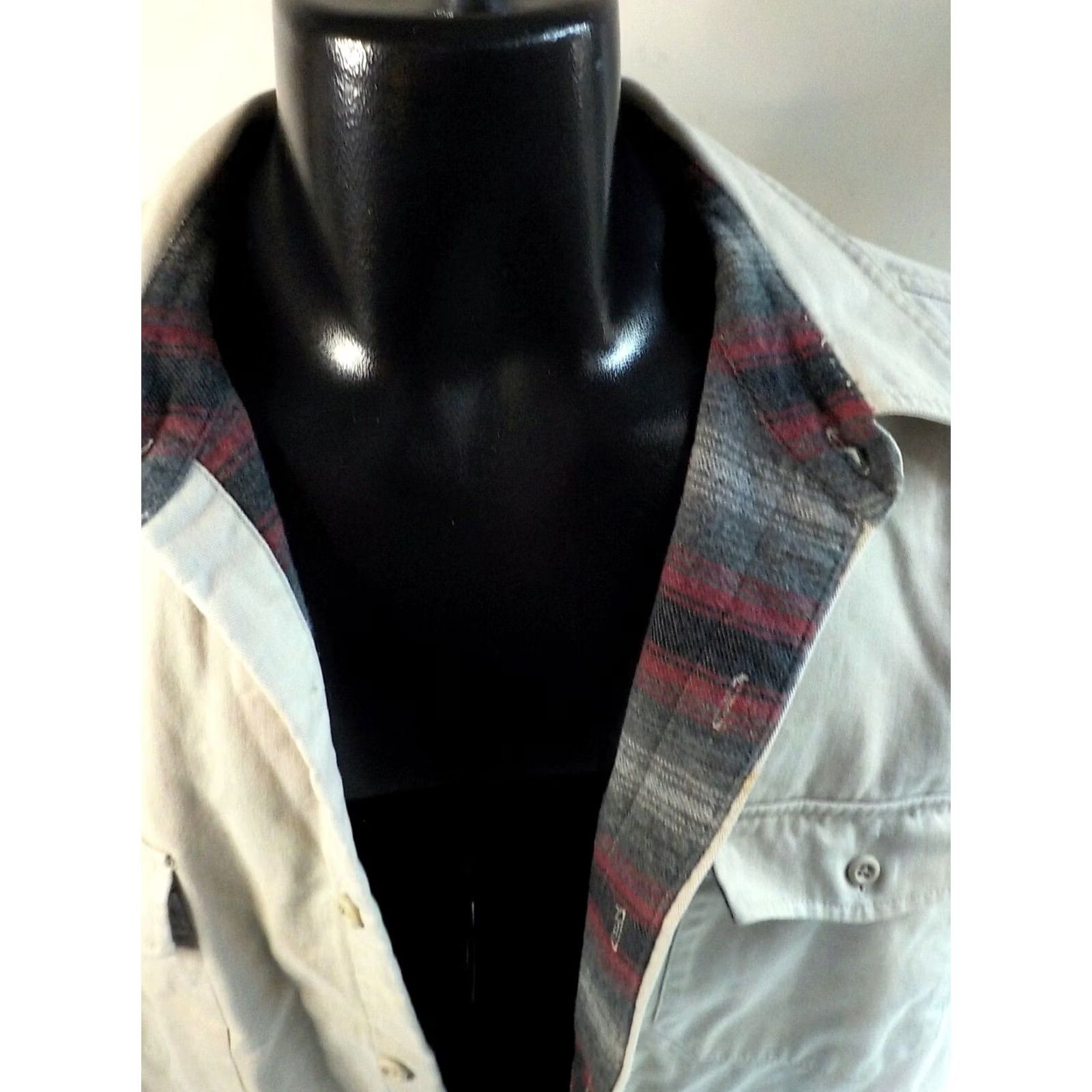 Eddie Bauer EDDIE BAUER Shacket Mens Shirt Jacket Beige Plaid Lined Wool 100% Cotton XL Button Pocket 2 Open Casual Vintage Bedtime? Size US XL / EU 56 / 4 - 2 Thumbnail