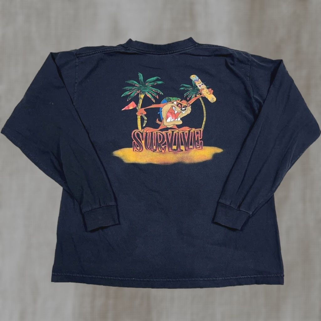 Vintage VINTAGE Looney Tunes Shirt Men Medium Tee Taz Tasmanian Devil 90s Survive Island Size US M / EU 48-50 / 2 - 1 Thumbnail