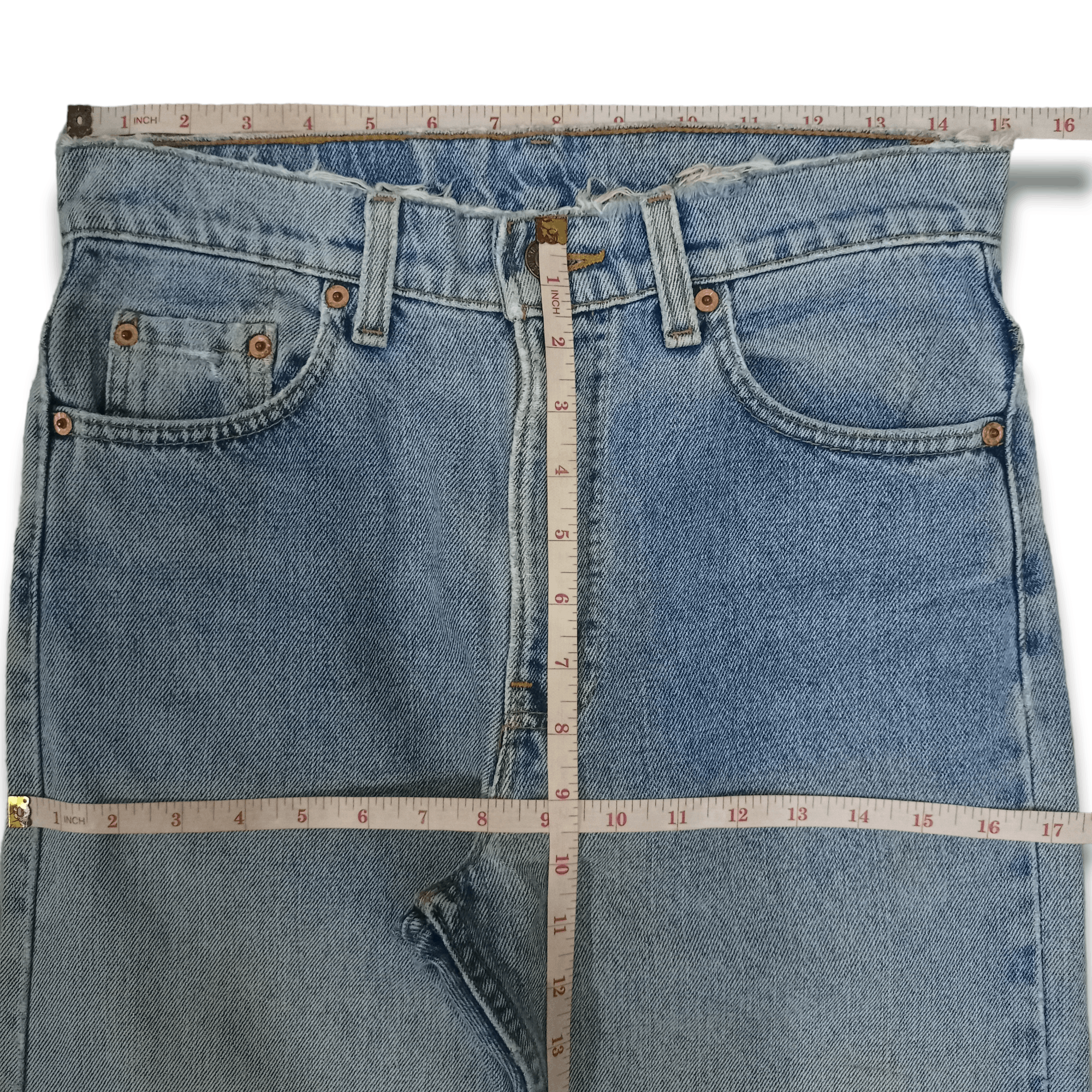 Levi's × Levi's Vintage Clothing Vintage Levis 505 Blue Wash Style Distressed Jeans 30x29 Size US 30 / EU 46 - 11 Thumbnail