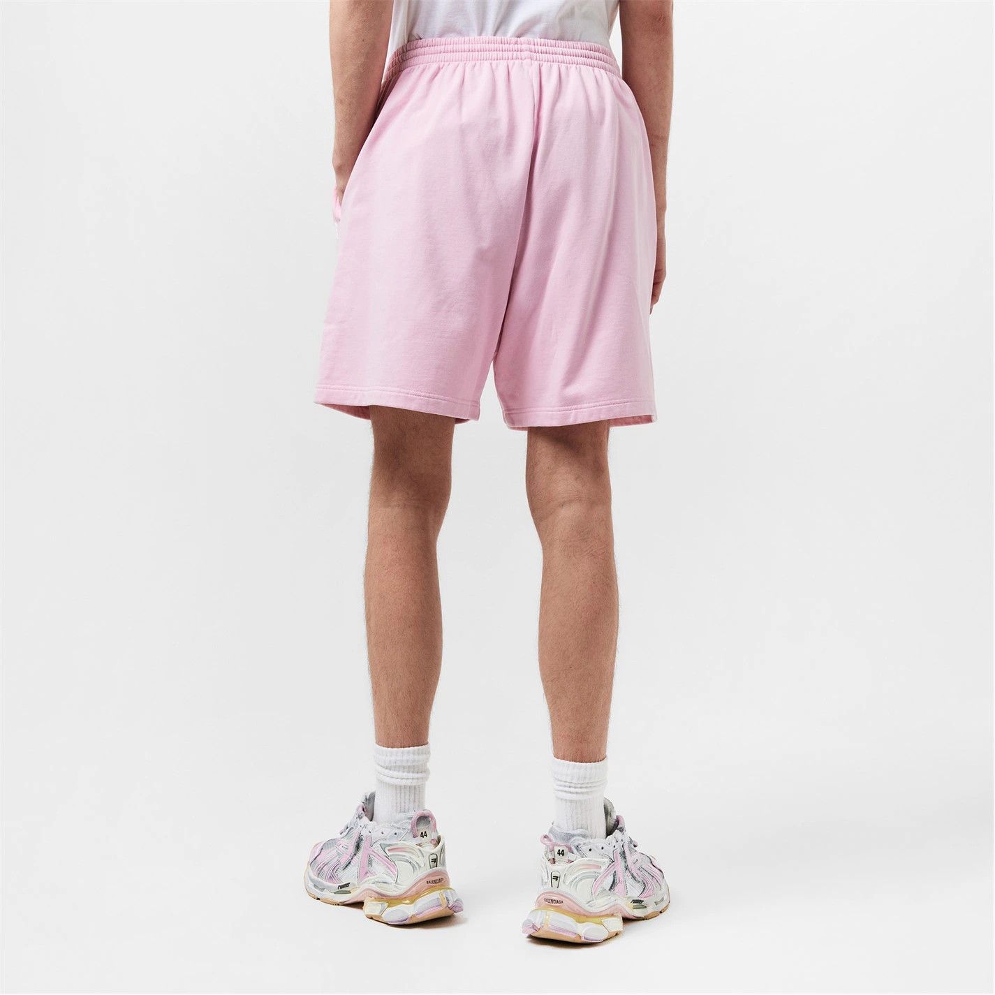 Balenciaga o1g2r1mq0226 Fleece Jogger Shorts In Pink Size US 34 / EU 50 - 4 Thumbnail