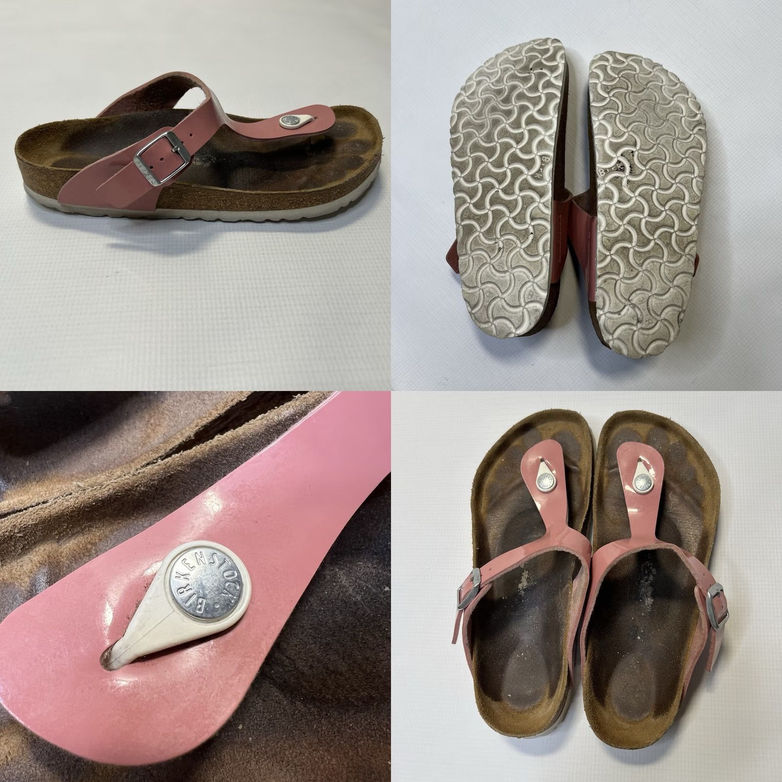 Birkenstock Birkenstock Gizeh Sandals Pink Vegan Brushed Floral Birko-Flor Slip On 40 US 9-9.5 Womens Casual Summer Travel Size US 9 / IT 39 - 8 Thumbnail