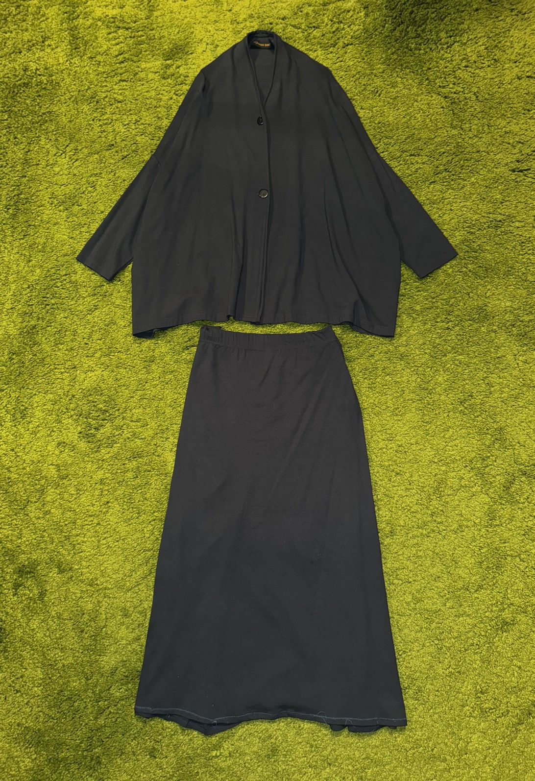 Designer Katharina Hovman avant garde suit cardigan + skirt Size L / US 10 / IT 46 - 2 Thumbnail