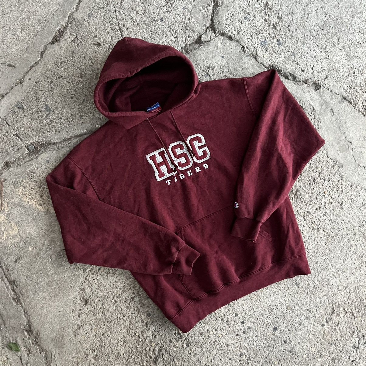 Champion × Vintage Vintage Champion HSC University Hoodie Sweatshirt Red Size US M / EU 48-50 / 2 - 2 Thumbnail