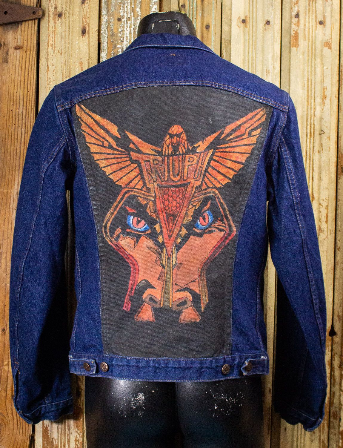 Vintage Levi's Hand Painted Triumph Denim Jacket 80s