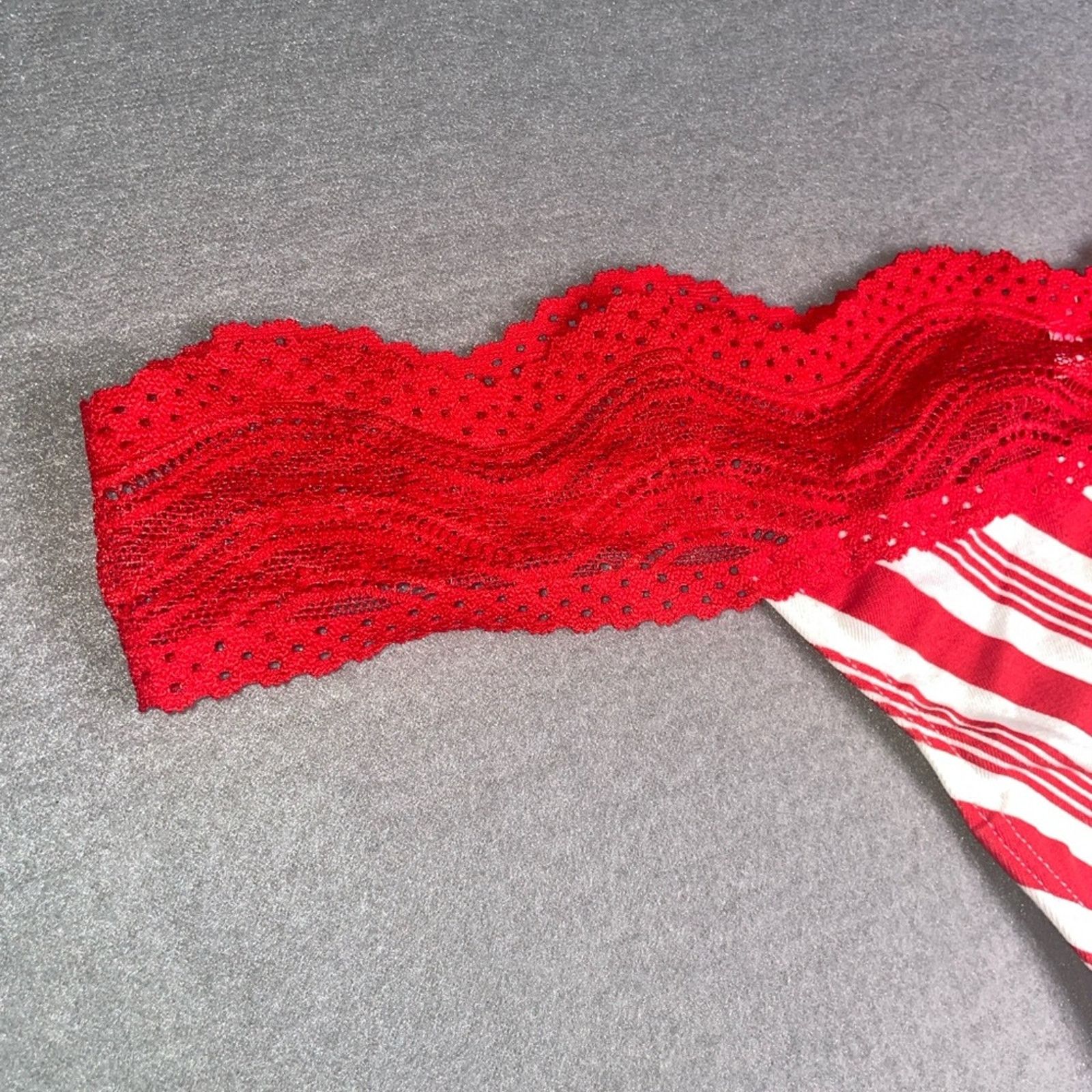 Victoria's Secret Victoria’s Secret Thong Panty Candy Stripes NEW Medium Size ONE SIZE - 3 Thumbnail