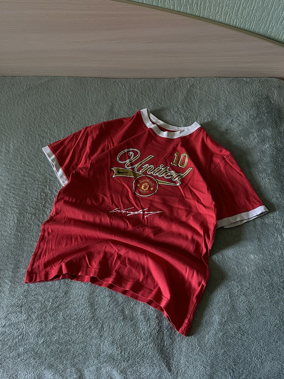 Nike × Vintage Vintage 90’s Nike Manchester United Rooney tee Size US S / EU 44-46 / 1 - 1 Thumbnail