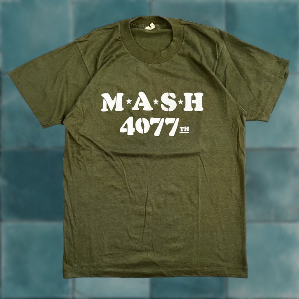Vintage VINTAGE Screen Stars T-Shirt Men Large Green 80s 70s 90s Mash Army Sun Run 4077 Graphic Print Size US L / EU 52-54 / 3 - 1 Thumbnail