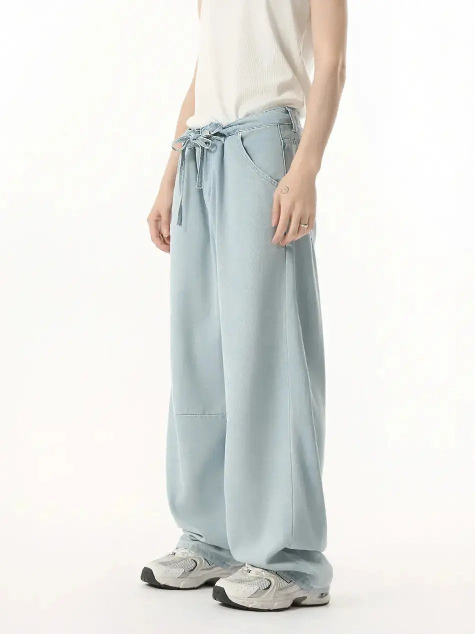 Japanese Brand Retro loose straight leg high street jeans Size US 32 / EU 48 - 2 Thumbnail