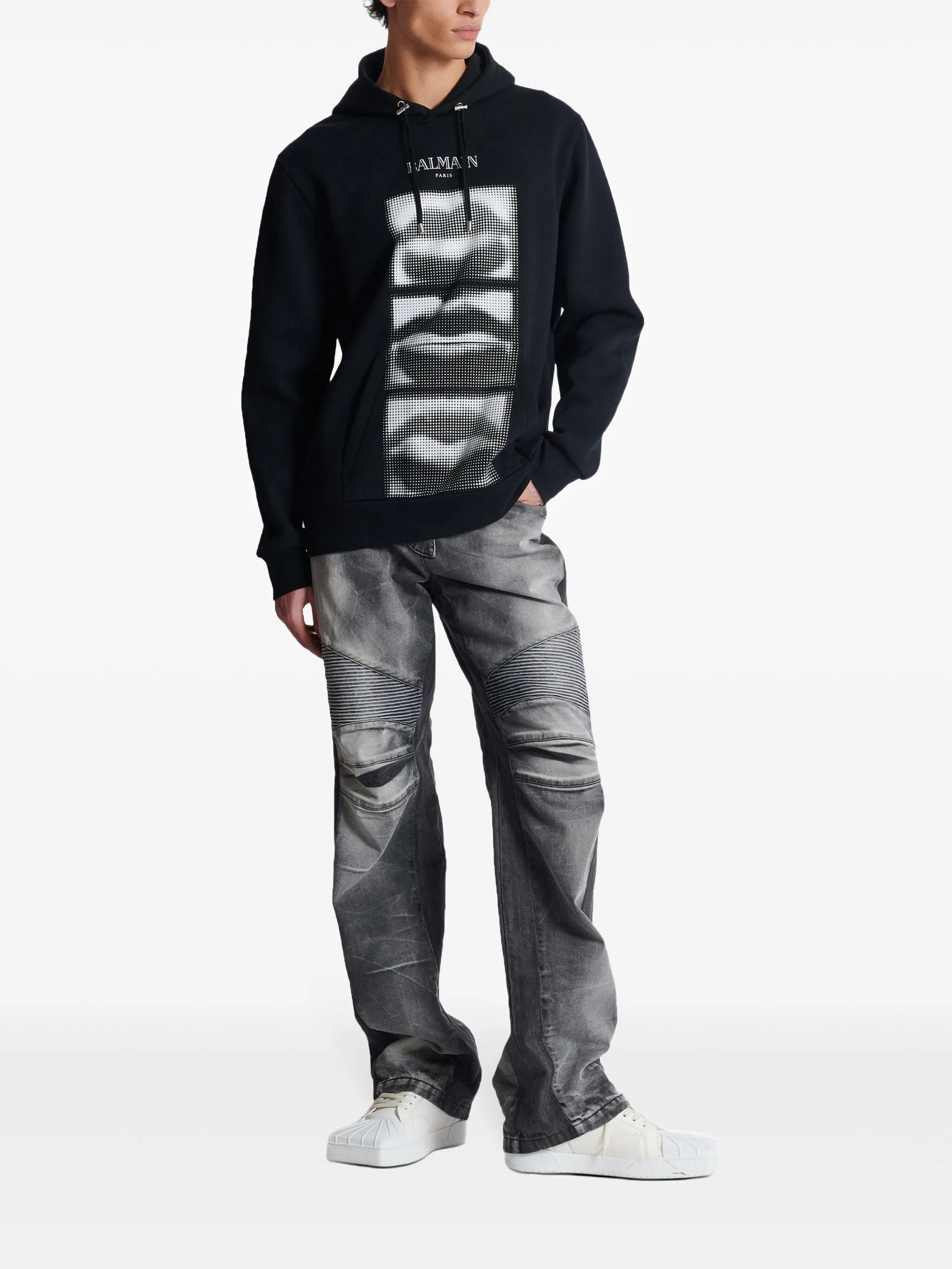 Balmain o1mt1gz0126 Lips Print Hoodie in Black Size US M / EU 48-50 / 2 - 2 Thumbnail
