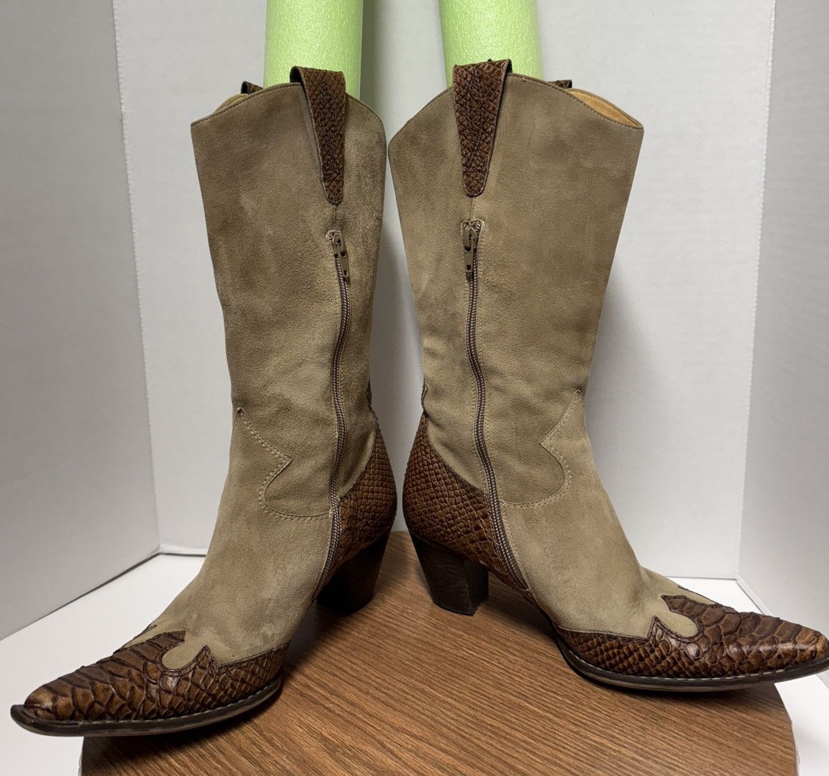 Other Paul Green Munchen Women Handmade Suede Cowgirl Boots Size US 8 / IT 38 - 6 Thumbnail