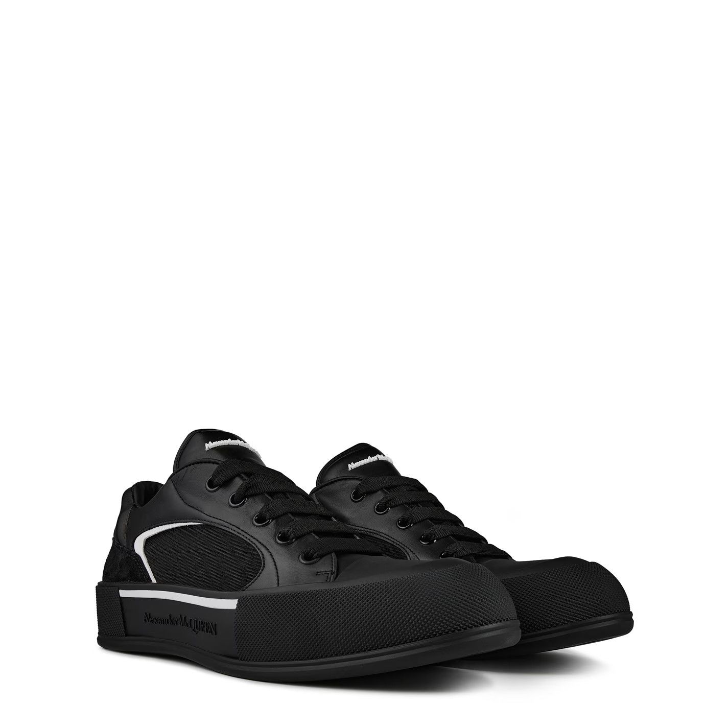 Alexander McQueen o1g2r1mq0326 Deck Sneakers in Black Size US 10 / EU 43 - 3 Thumbnail