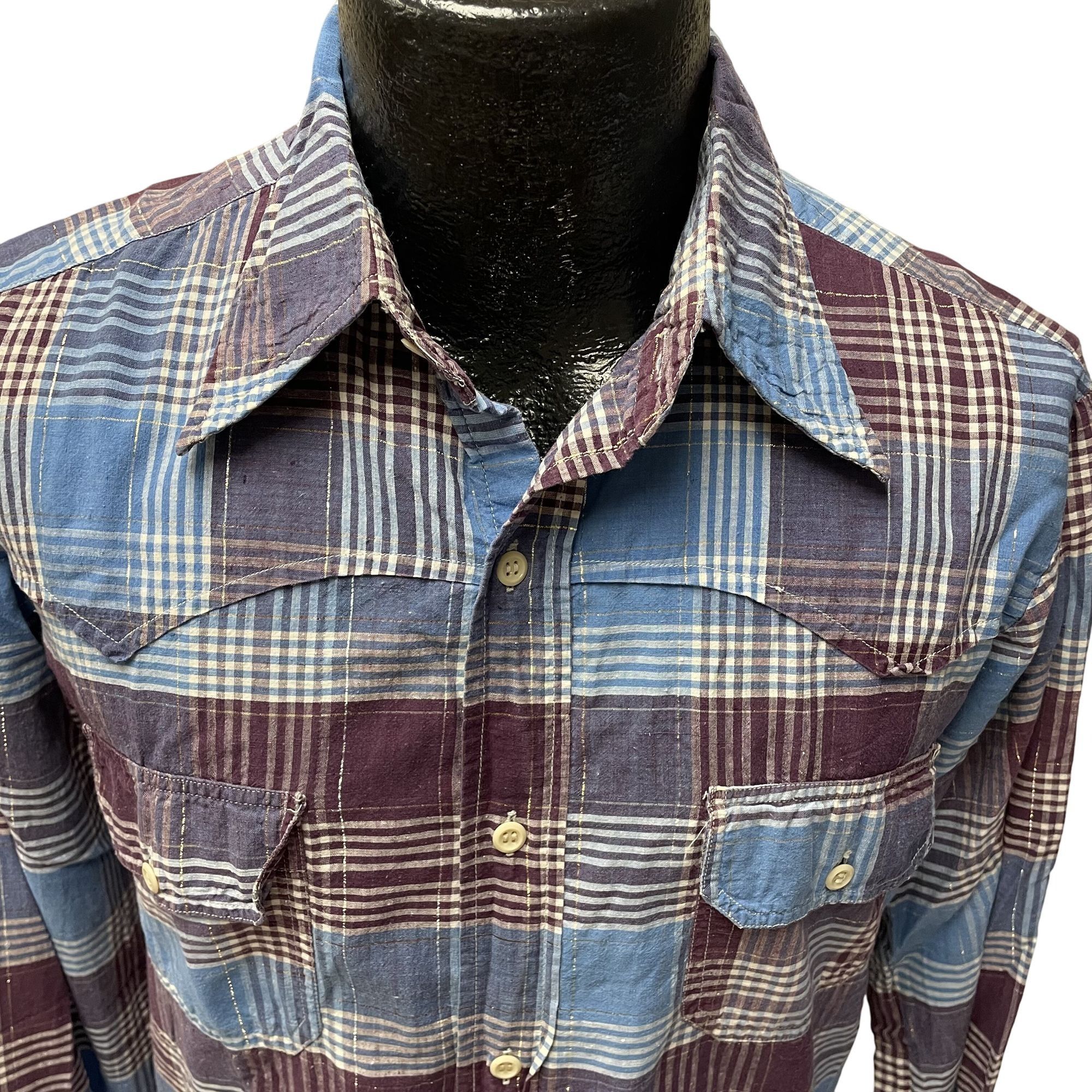 Other Vtg Rockabilly SHADOW PLAID Western Rockabilly RODEO Shirt Size US S / EU 44-46 / 1 - 2 Thumbnail