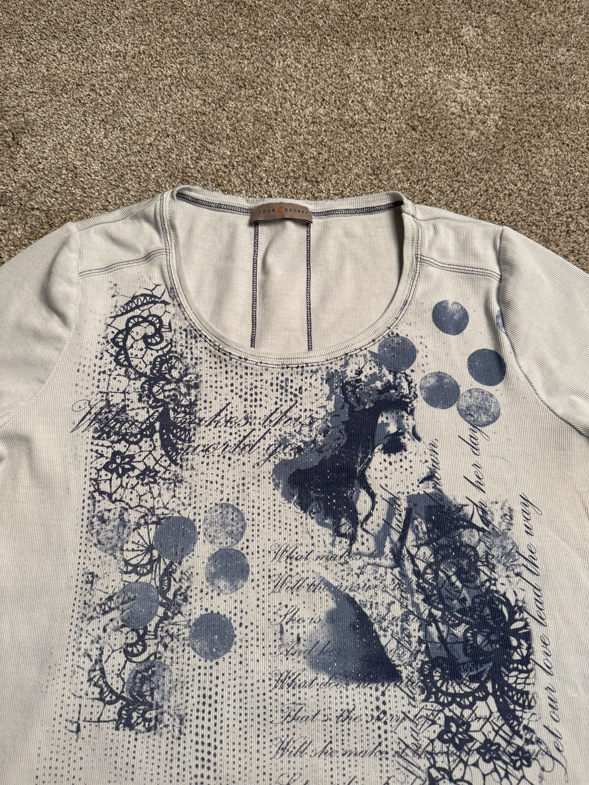 Other WHITE YOUR CONCEPT RIB-KNIT Y2K STYLE TEE Size M / US 6-8 / IT 42-44 - 2 Thumbnail