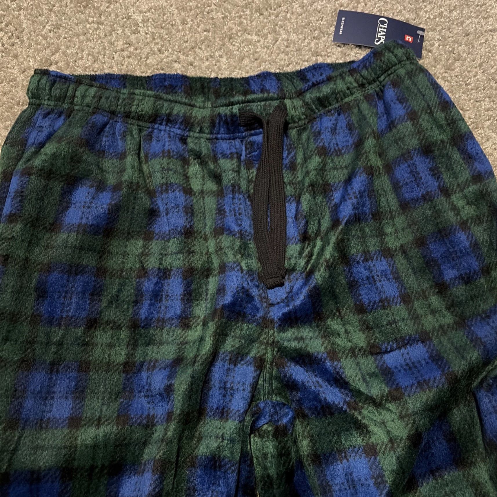 Chaps Chaps Ralph Lauren Fleece Plaid Pajama Pants Men L Blue NWT With Tags Size US 33 - 3 Thumbnail