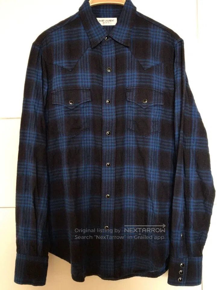 Saint Laurent Paris YSL Saint Laurent Checked Shirt. Size US M / EU 48-50 / 2 - 1 Thumbnail